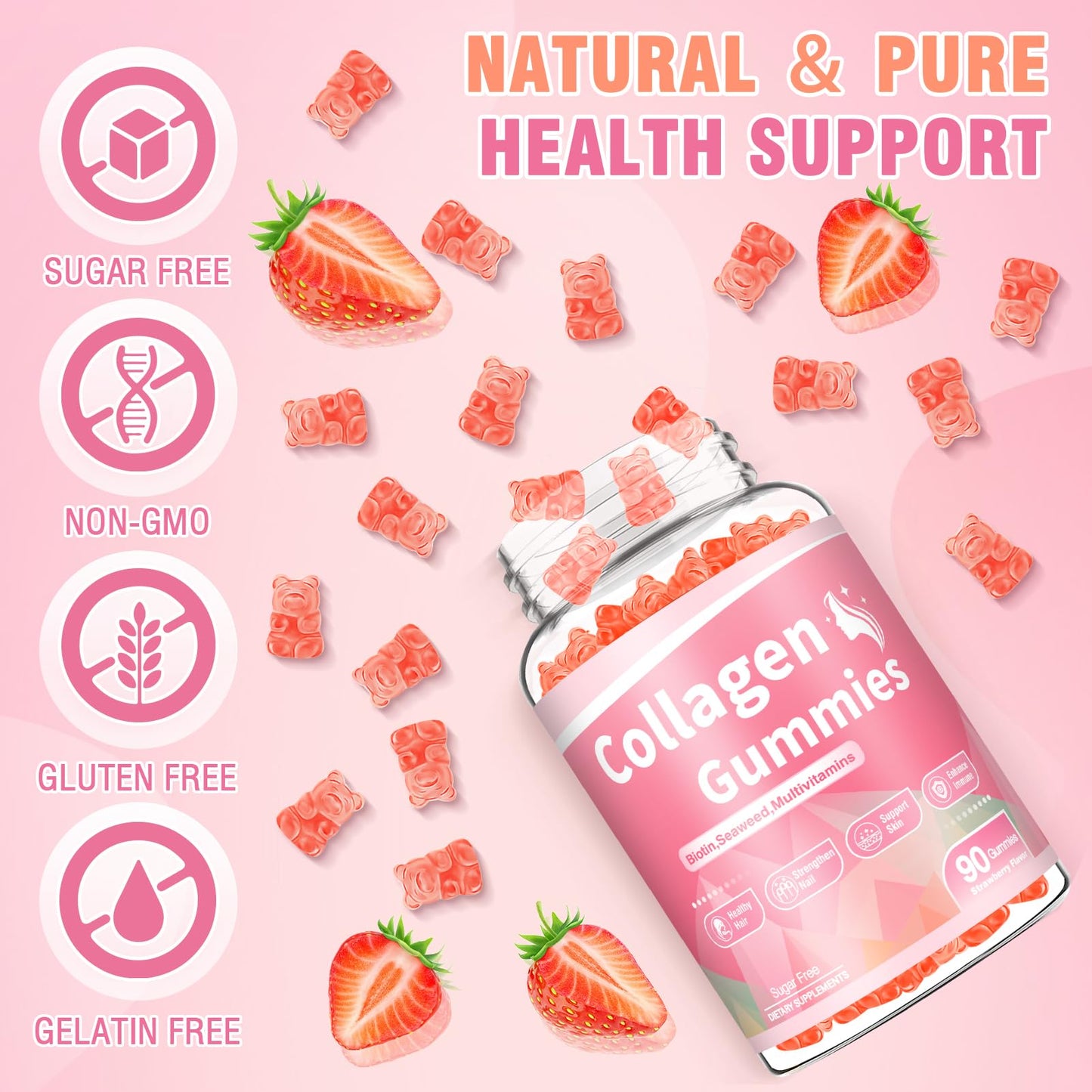 WyuuKi Collagen Gummies Strawberry 180 Count