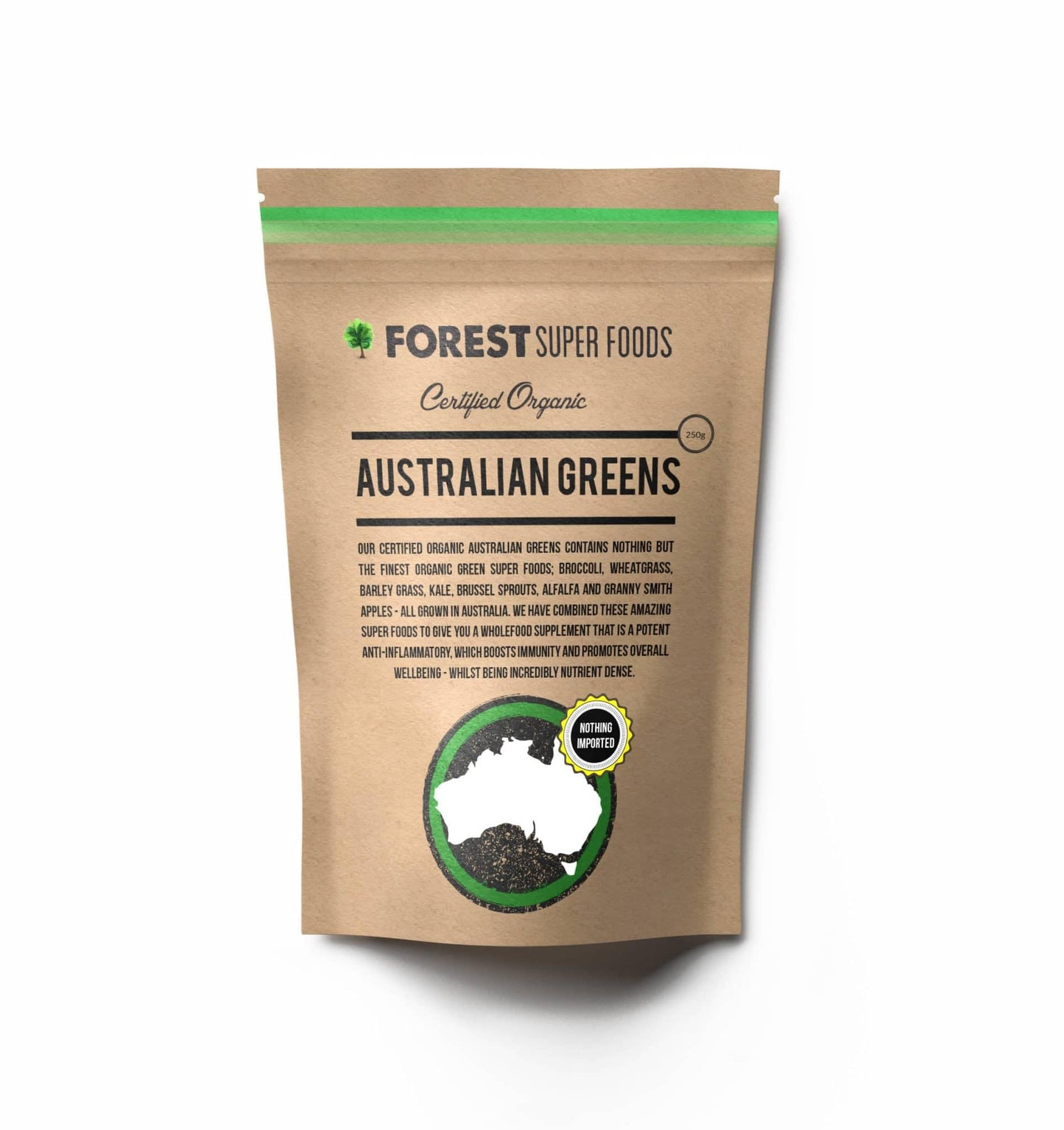 Forest Super Foods Certified Organic Australian Greens Whole Food Blend Powder 8.8 oz