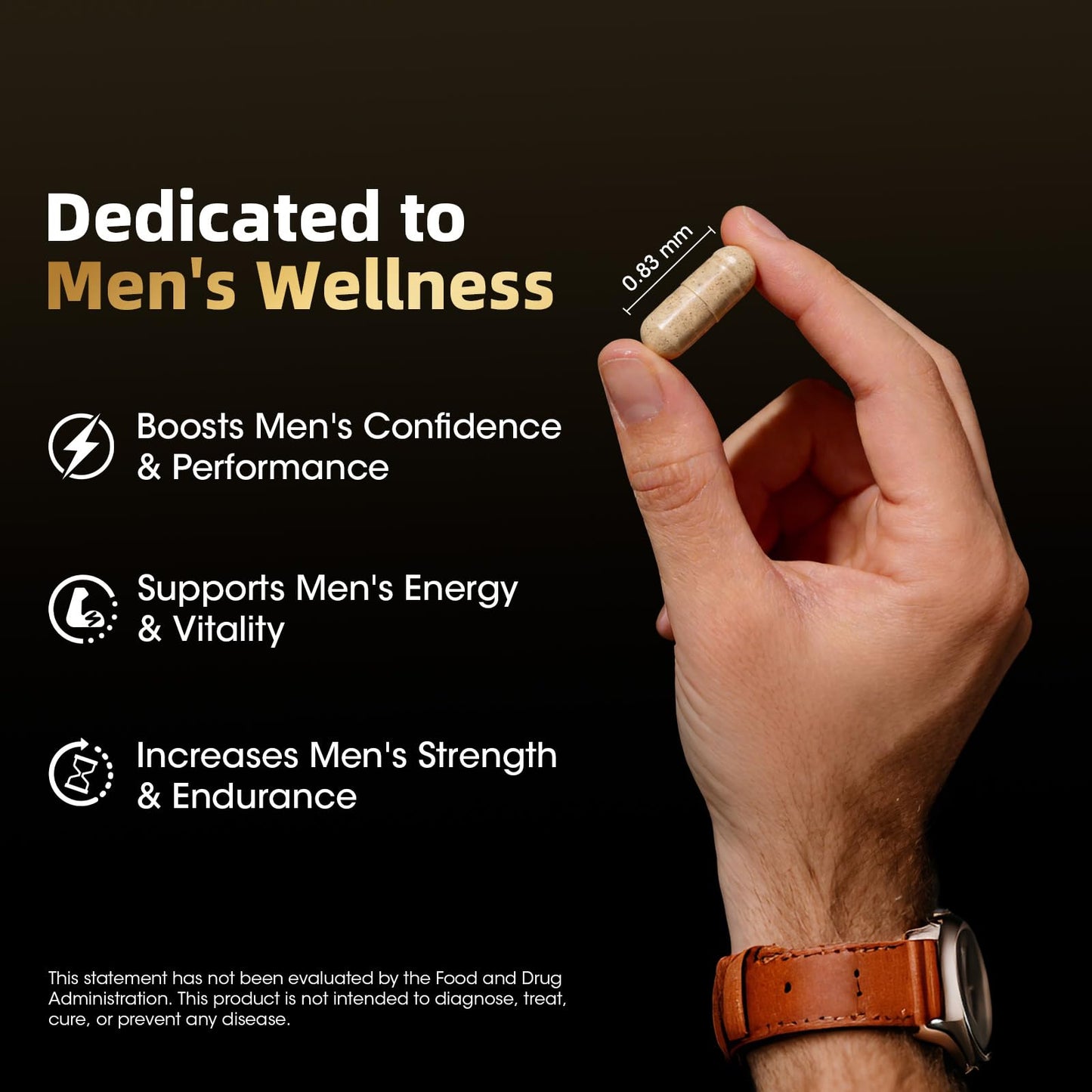 M inch Shilajit for Men, 10-in-1 Booster for Men - Stamina, Vitality & Strength Booster, Male Enhancing Supplement with Ashwagandha, Tongkat Ali & Tribulus Terrestris Extract, 180 Vegan Capsules