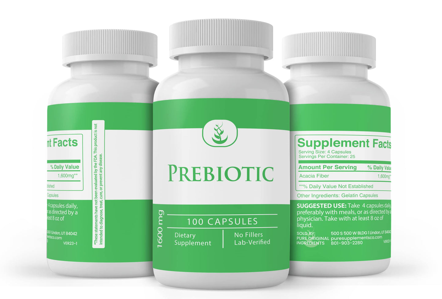 Pure Original Ingredients Prebiotic Capsules 100 Capsules