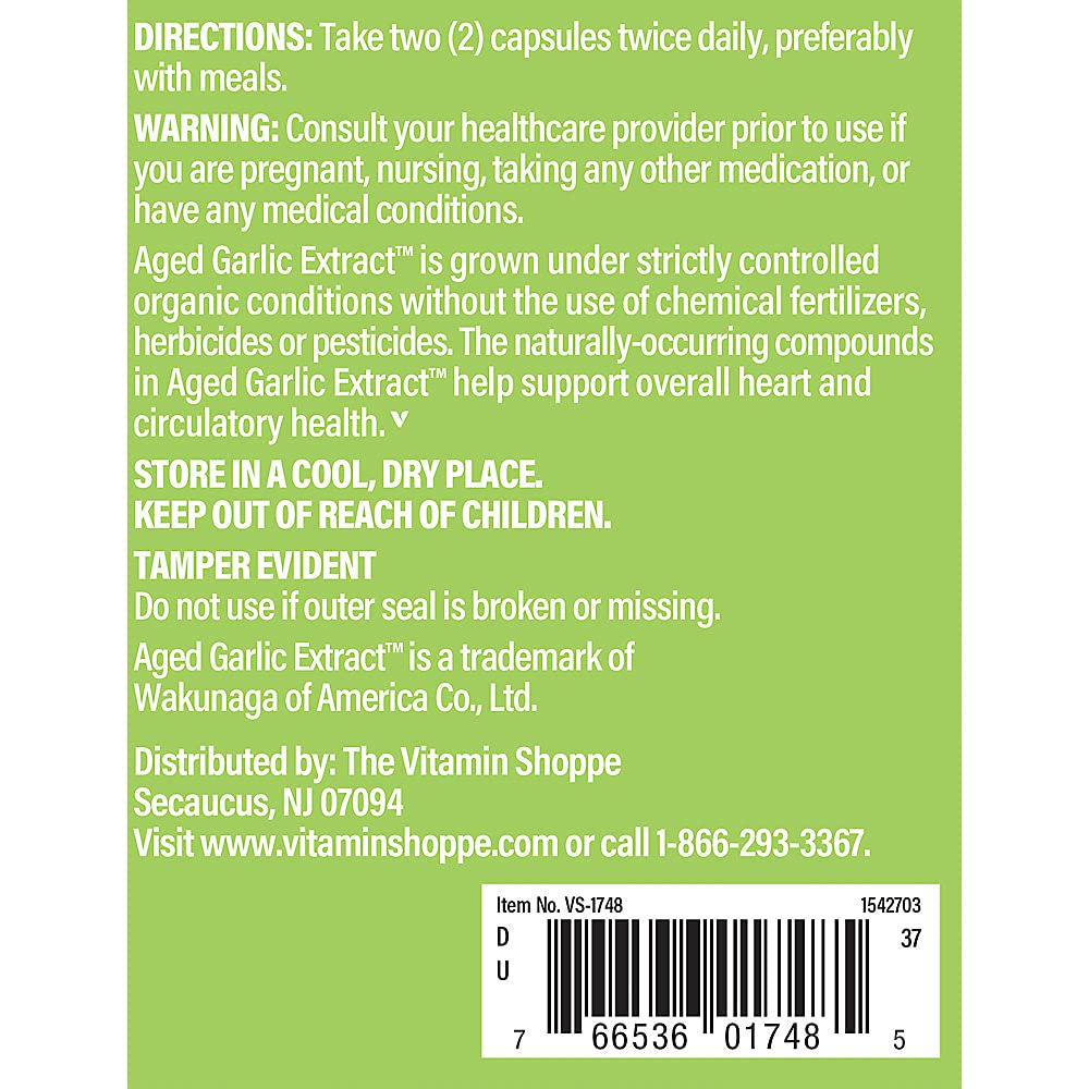 The Vitamin Shoppe Garlic 600 MG - Cardiovascular Health, Immune Support & Antioxidant Protection Capsules, 300 Count