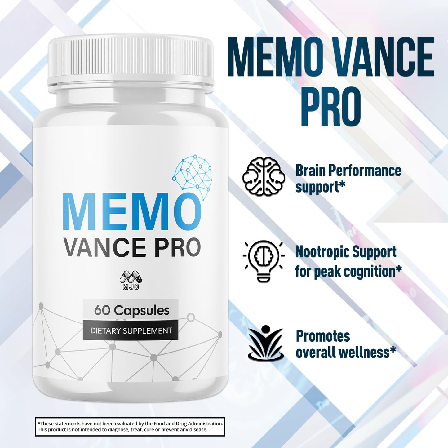 MJO MemoVance Capsules, 300 Capsules