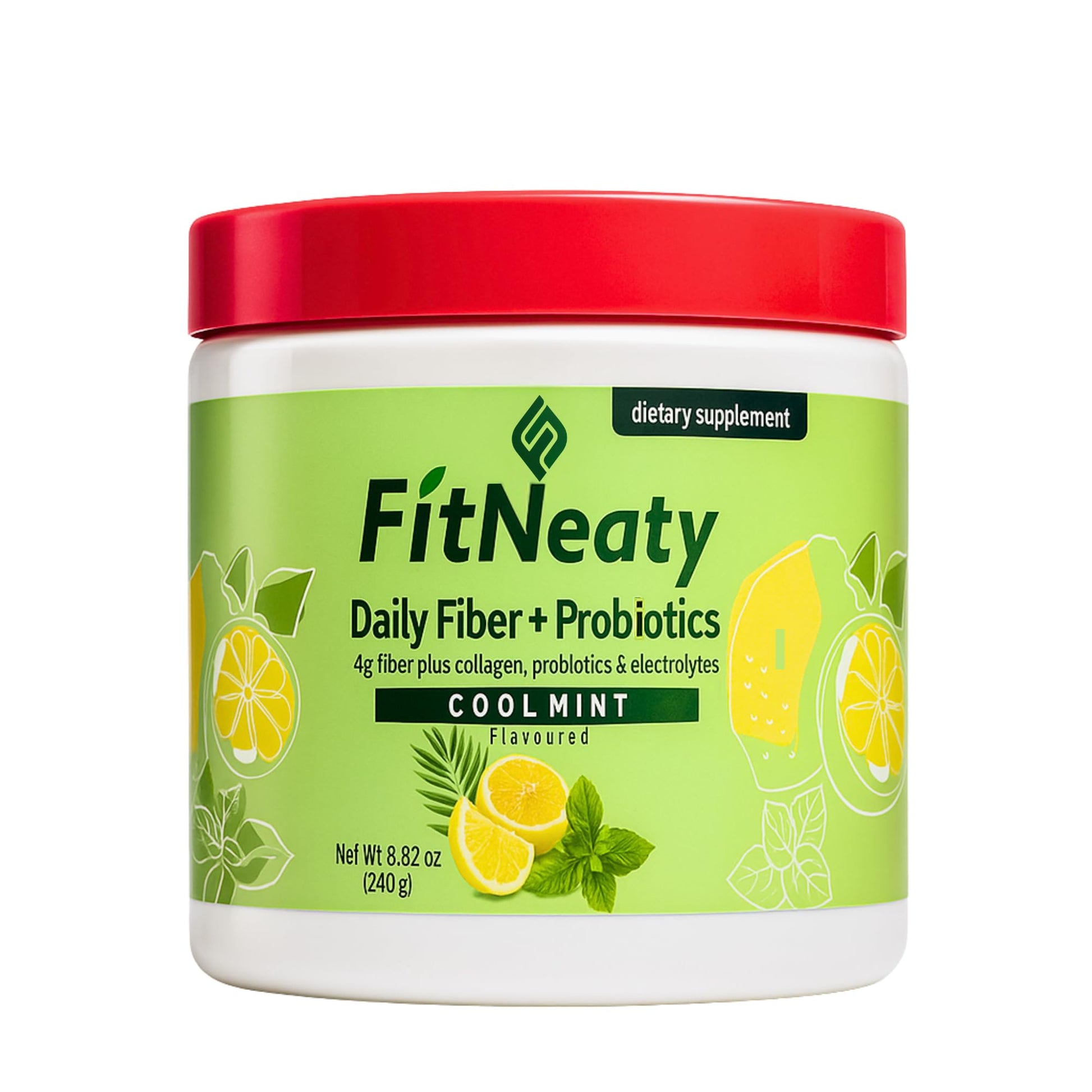 FitNeaty Fiber Supplement Powder Cool Mint Flavor 1 Ounce