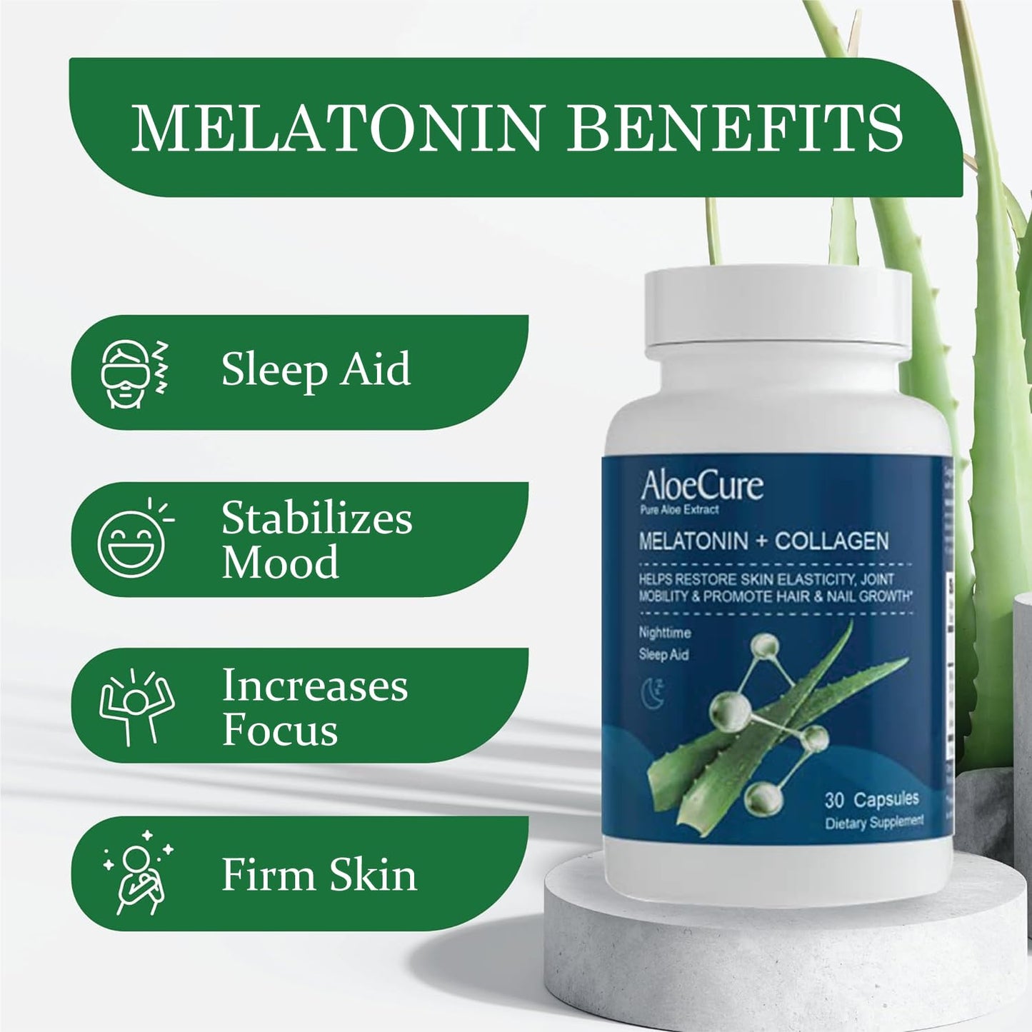 AloeCure Melatonin & Collagen Joint + Beauty Sleep Capsules, 90 Capsules