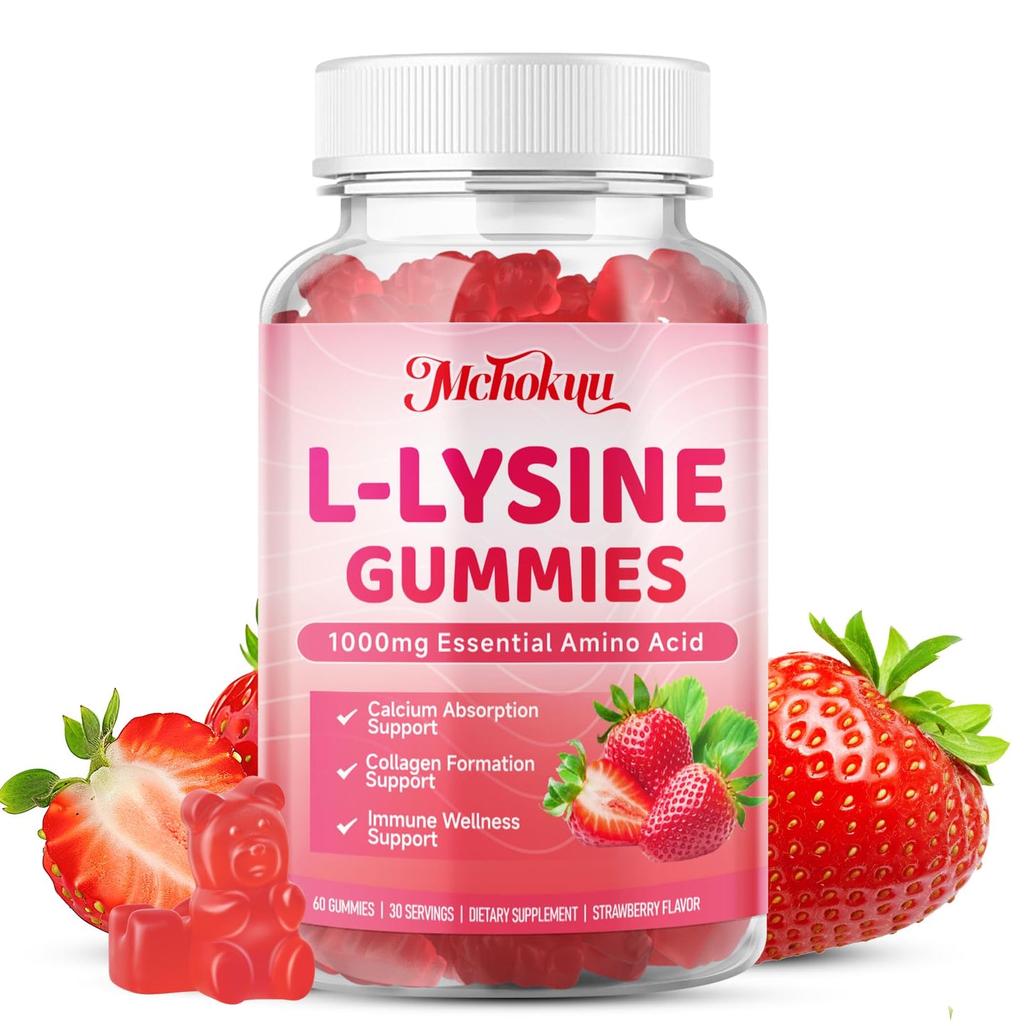 Mchokuu L-Lysine 1000mg Gummies, 60 Count