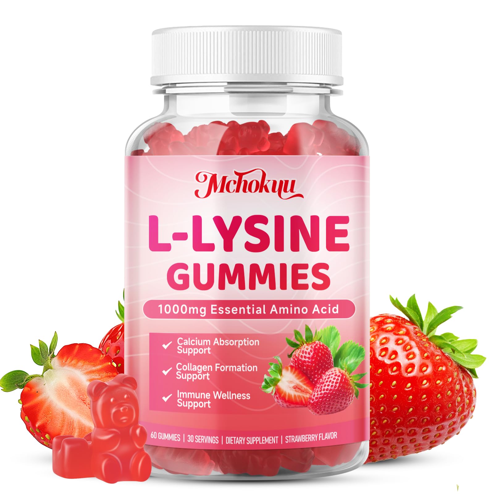 Mchokuu L-Lysine 1000mg Gummies, 60 Count