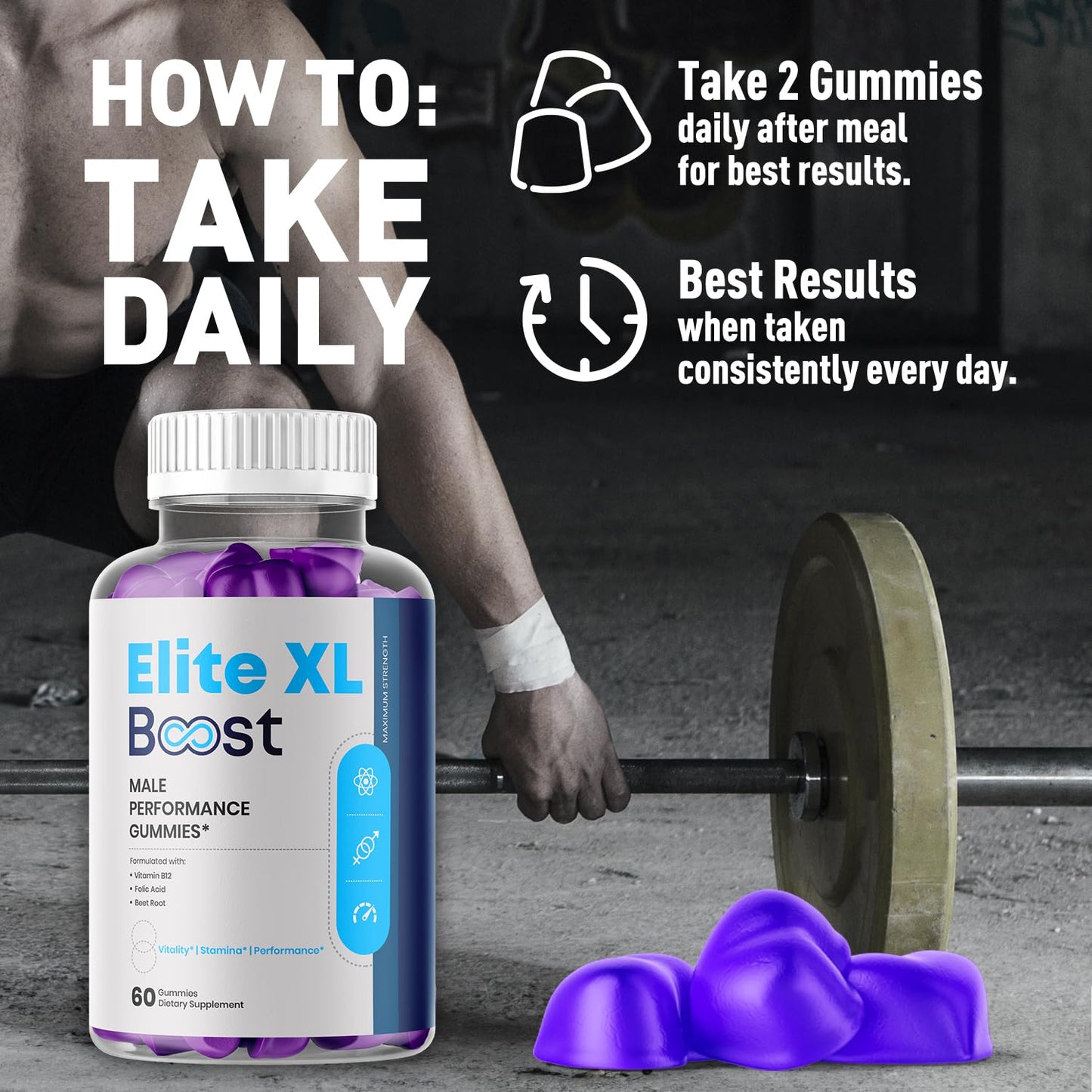 Flex University Elite XL Boost Gummies Chewable 60 Count