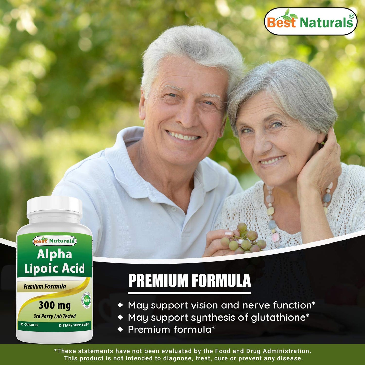 Best Naturals Alpha Lipoic Acid 300 mg & Acetyl L-Carnitine 500 mg Capsules, 120 Count
