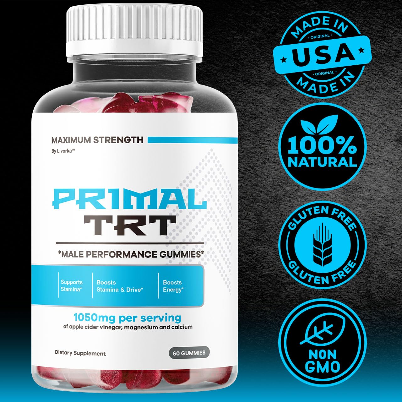 LIVORKA Primal TRT Gummies 60 Count