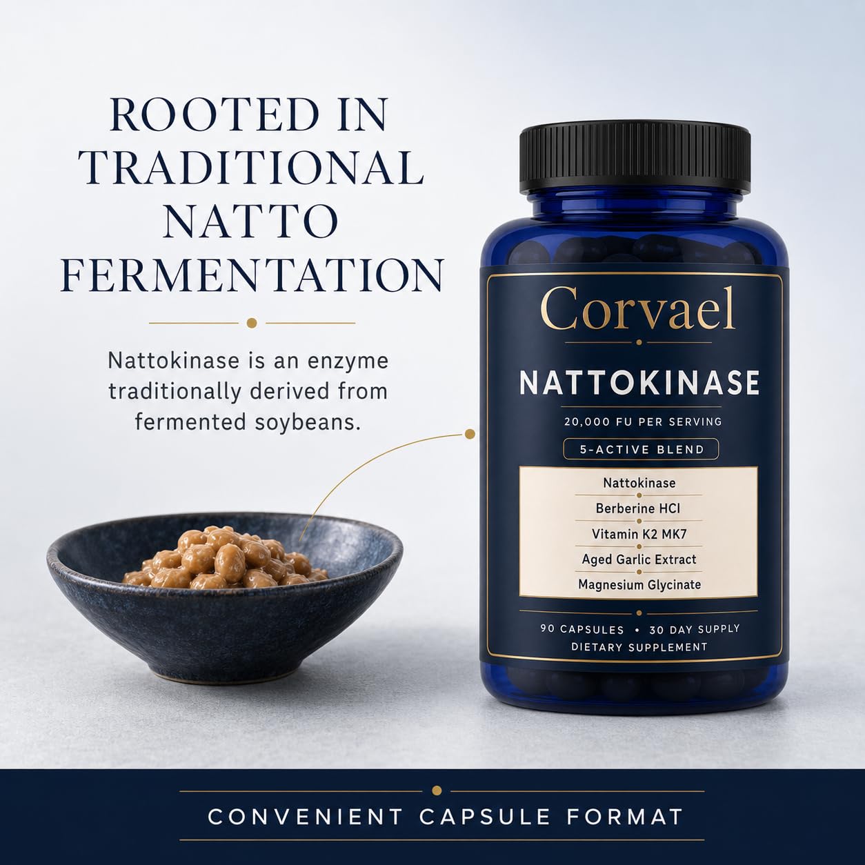 Corvael Nattokinase 20000 FU Capsule, 60 Count
