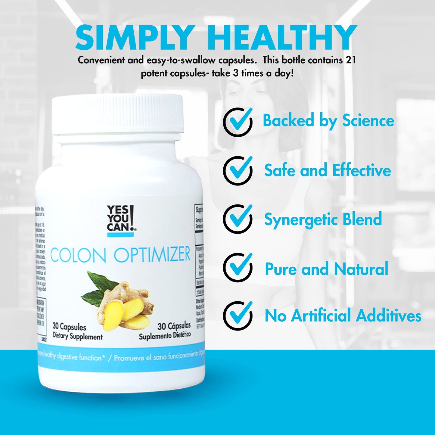 Yes You Can! Probiotics Colon Optimizer Supplement Capsules, 30 Count