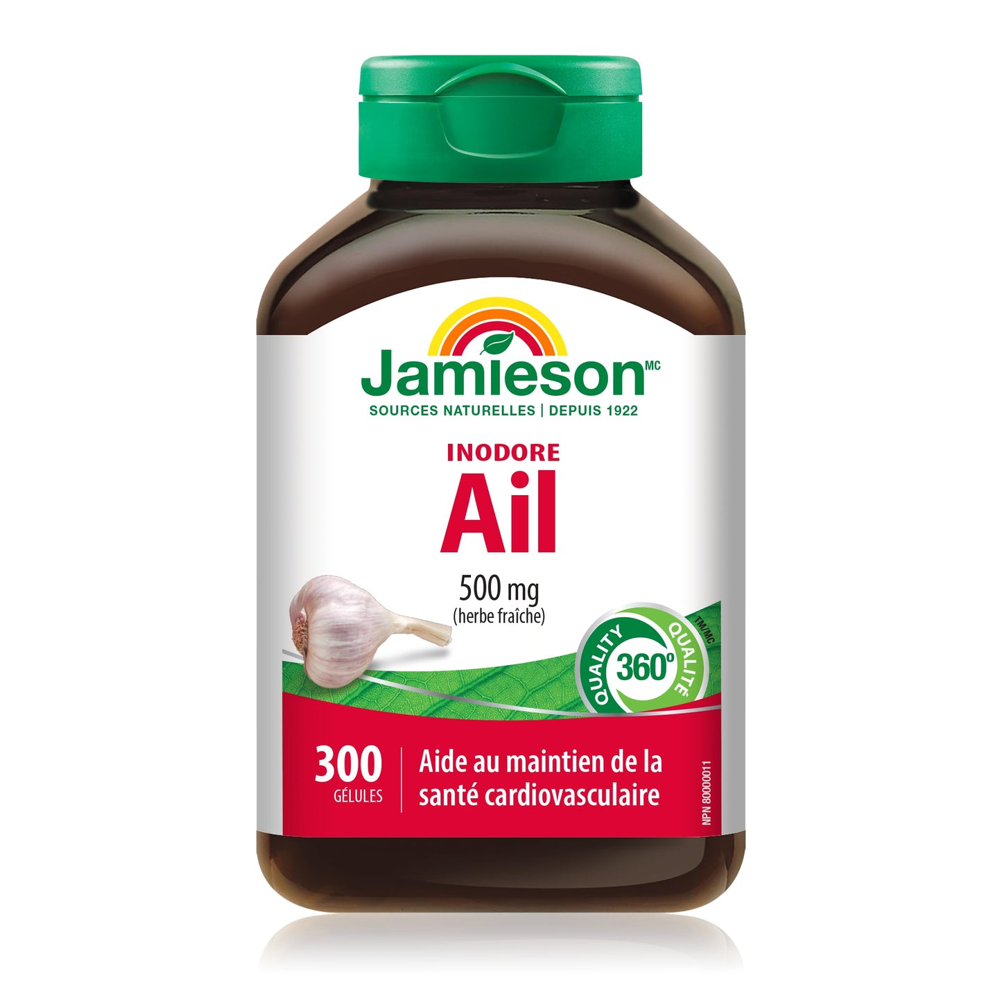 Jamieson Odourless Garlic 500mg Softgels, 300 Softgels