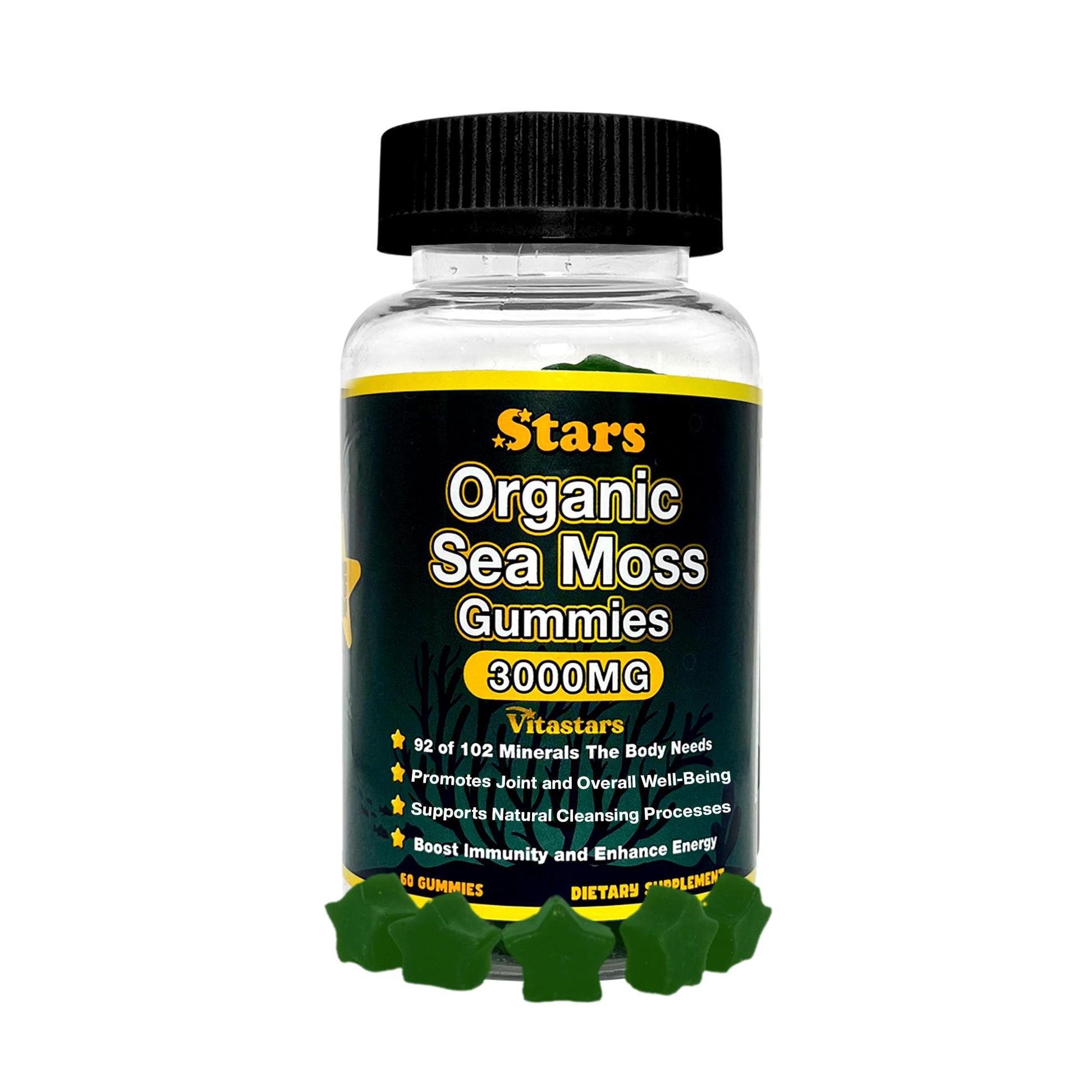 Vitastars Organic Sea Moss Gummies with Apple Cider Vinegar, Burdock Root & Bladderwrack - 60 Count