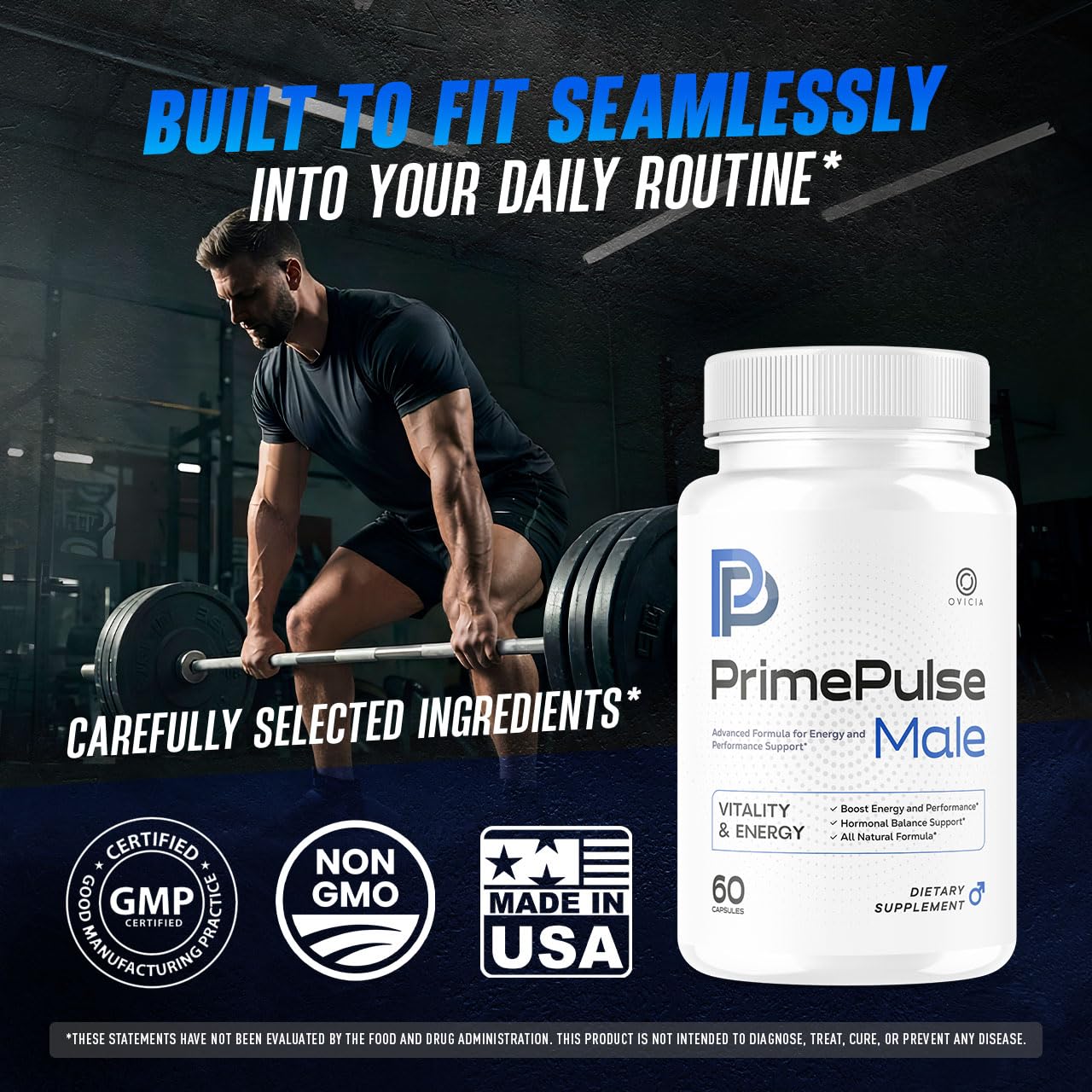 OVICIA PrimePulse Male Pills, 120 Capsules
