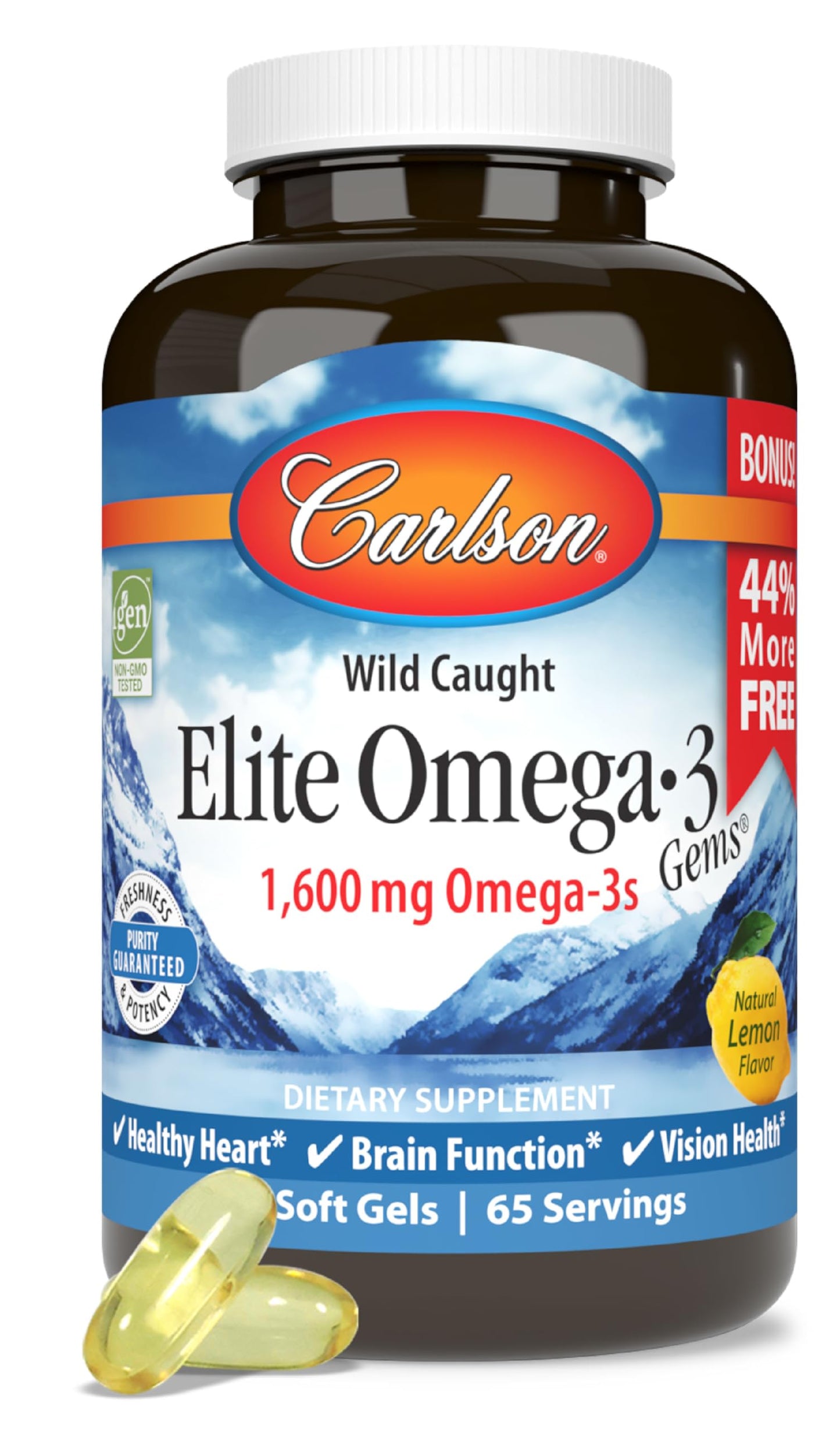 Carlson Elite Omega-3 Gems Softgels 130 Count