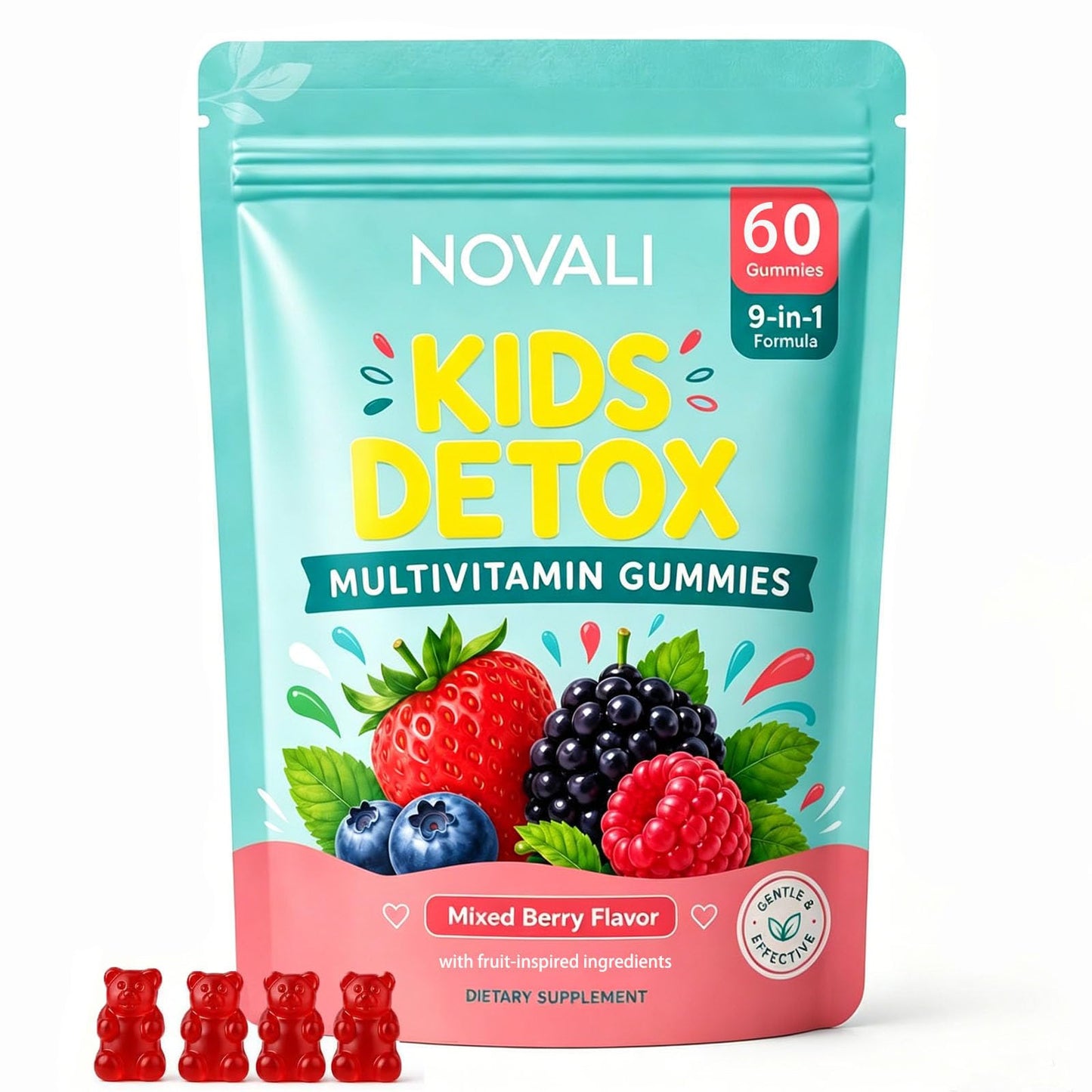 Tilly Bare Novali Zeolite Kids Gummies, Multivitamin Gummies for Daily Wellness Support, 60 Gummies