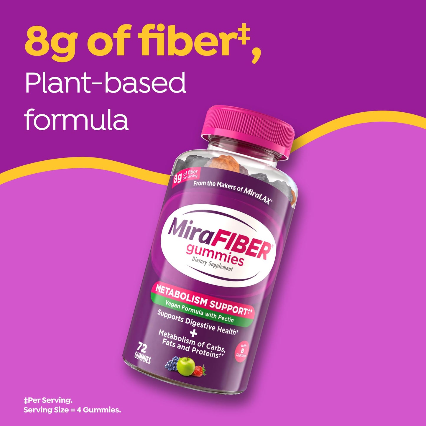 MiraLAX MiraFIBER Gummies 72 Count