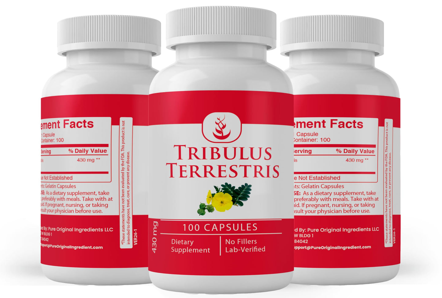 PURE ORIGINAL INGREDIENTS Tribulus Terrestris Capsules 100