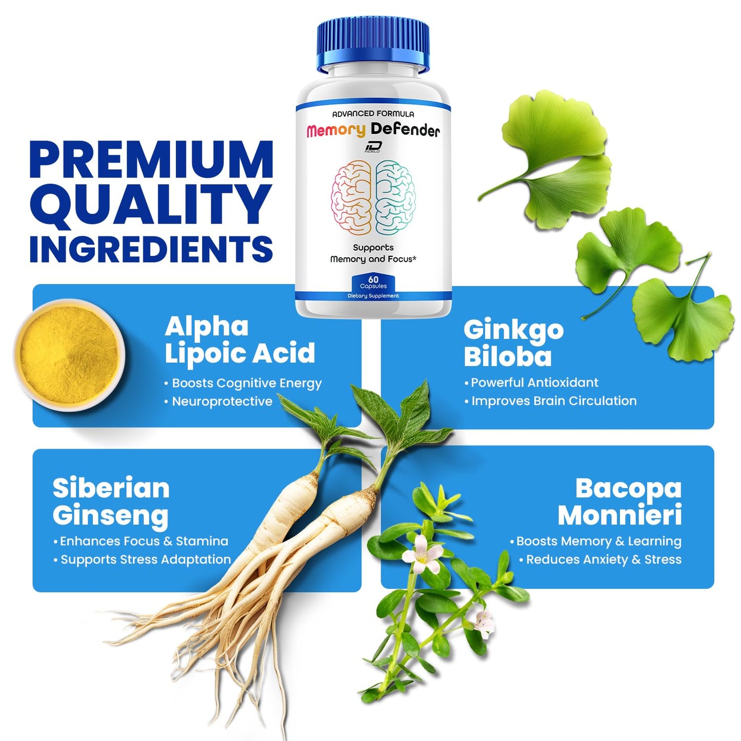 Indelo Memory Defender Supplement Capsules, 60 Capsules
