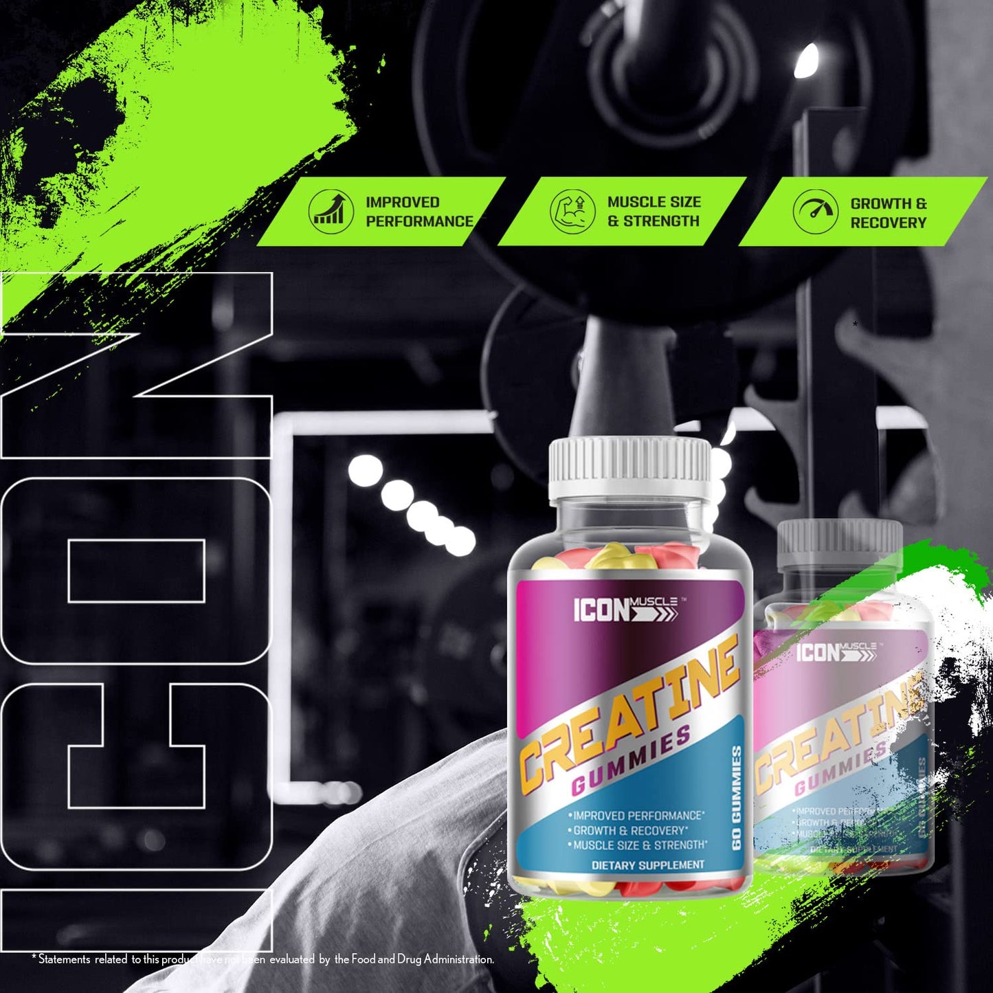 Icon Muscle Creatine Gummies 60 Count