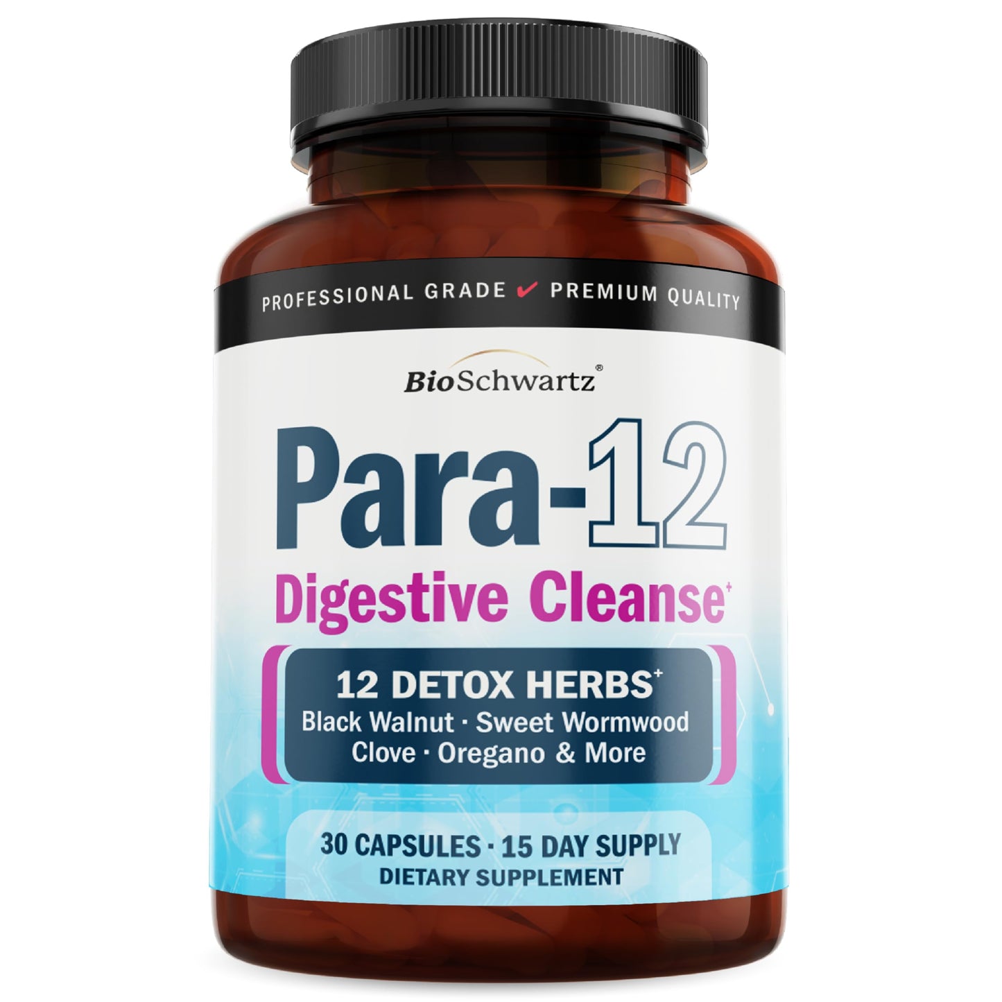 BioSchwartz Wormwood Black Walnut Clove Digestive Cleanse Supplement, 30 Capsules