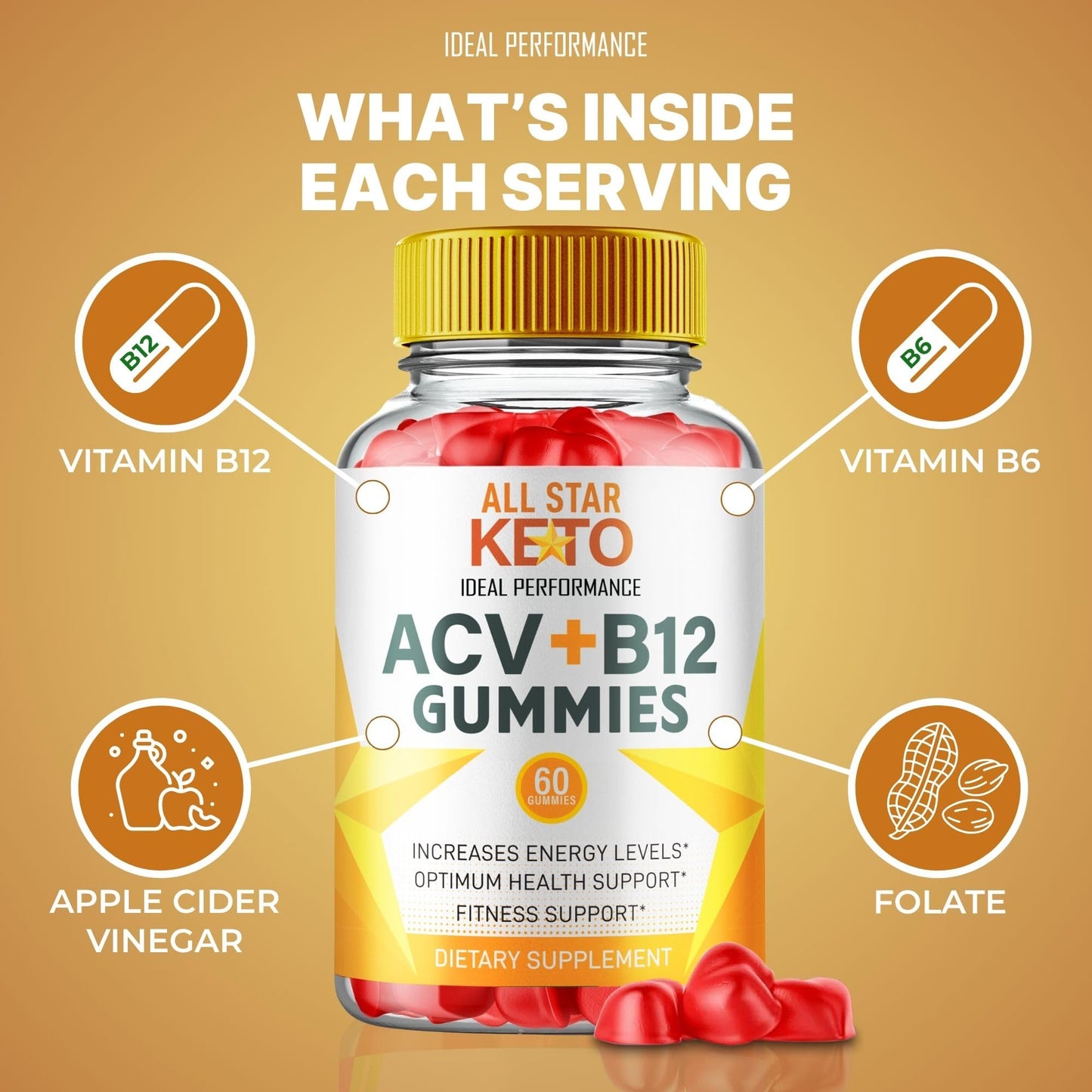 IDEAL PERFORMANCE All Star Keto Gummies Gummy 60 Count