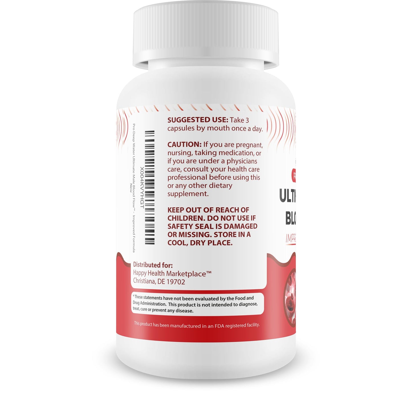Happy Health Marketplace Pro Deep Water Ultimate Male Blood Flow Capsules 90 Count