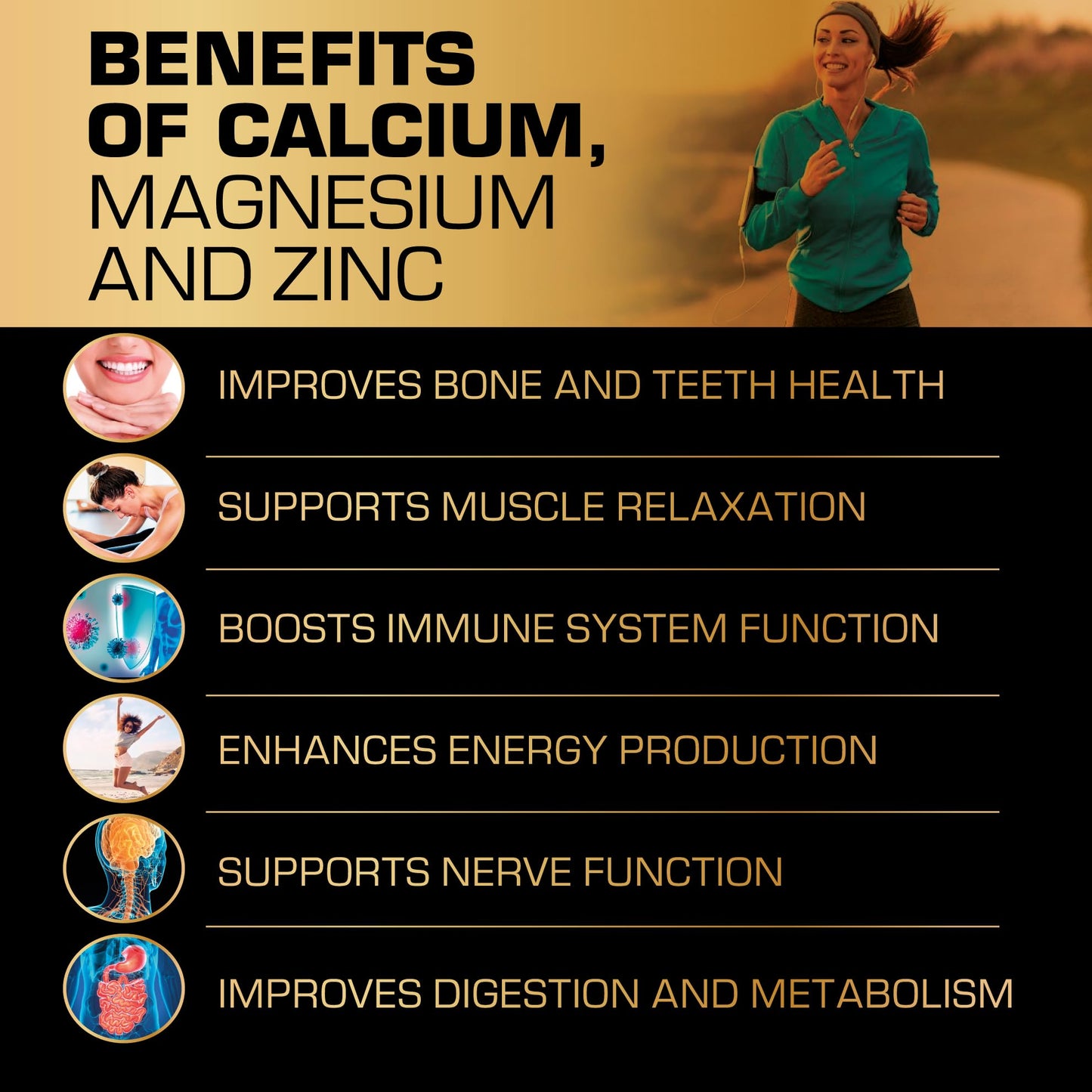 Mood Mingle Calcium Magnesium Zinc Supplement Gummies, 60 Count