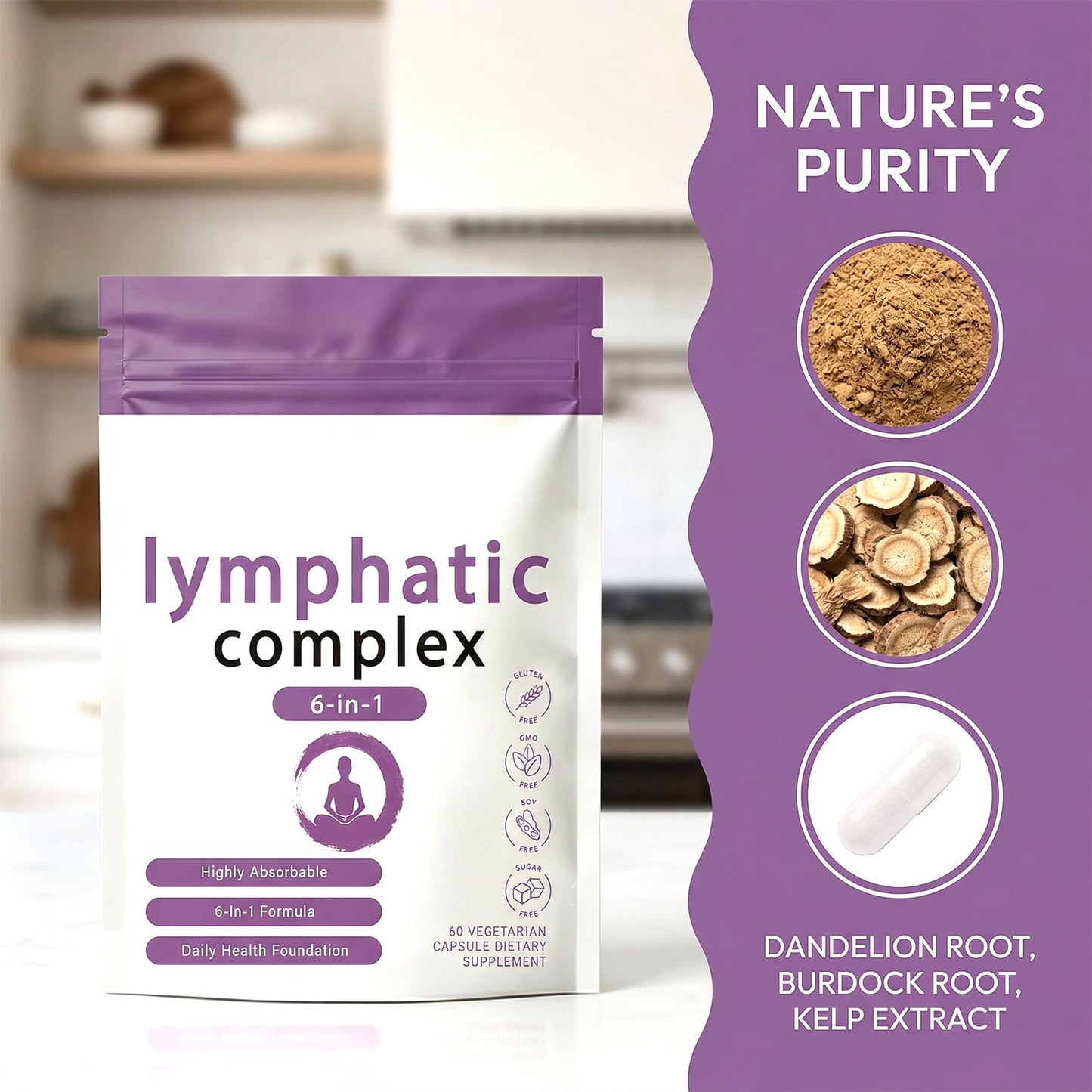 PBZPBZ Lymphatic Complex 6-in-1 Herbal Blend Capsules, 60 Count