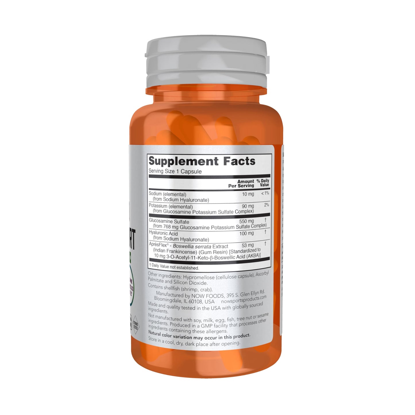 NOW Foods Advanced Joint Support Glucosamine Hyaluronic Acid ApresFlex Capsules, 60 Count