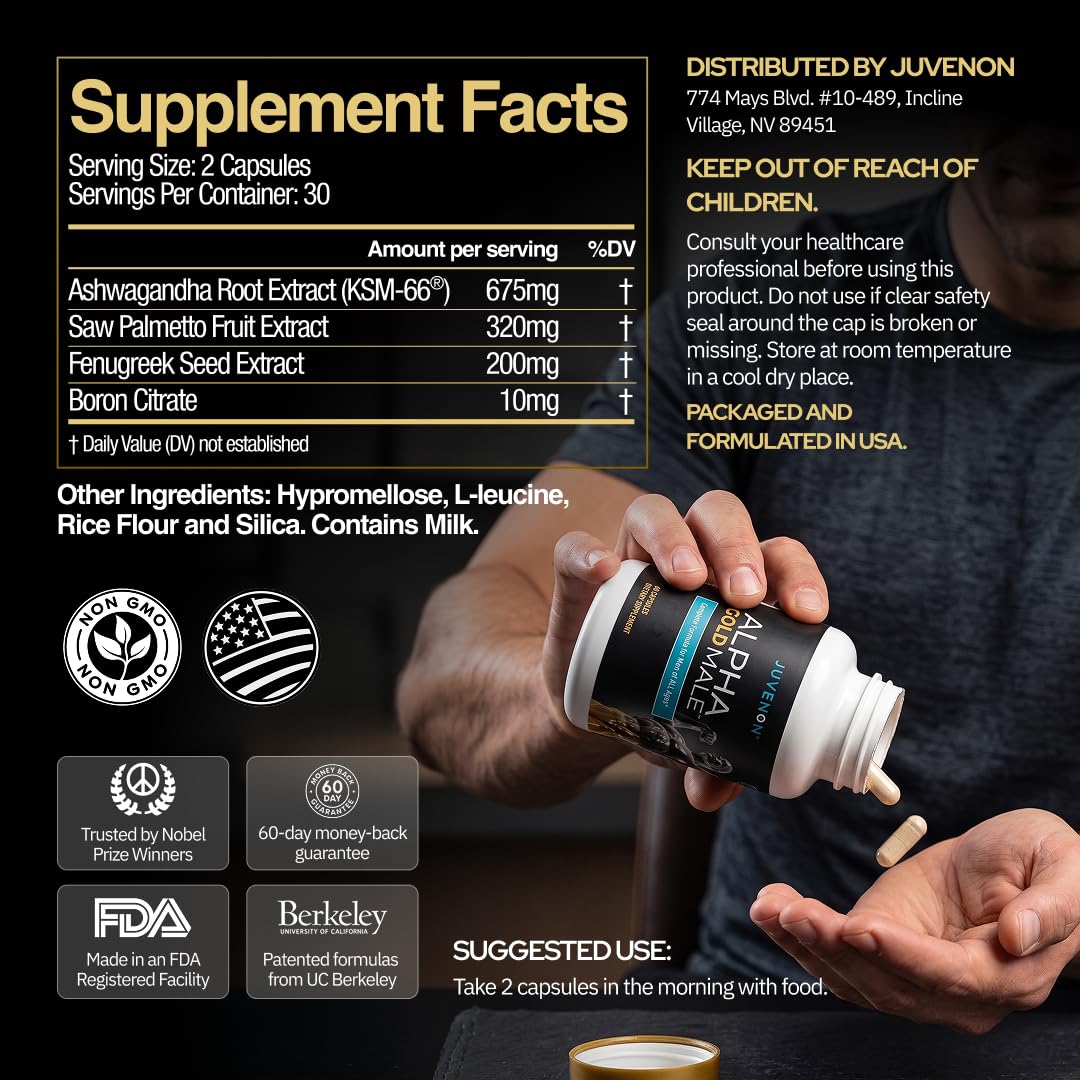Juvenon Alpha Gold Male Testosterone Booster Capsule 60 Capsules