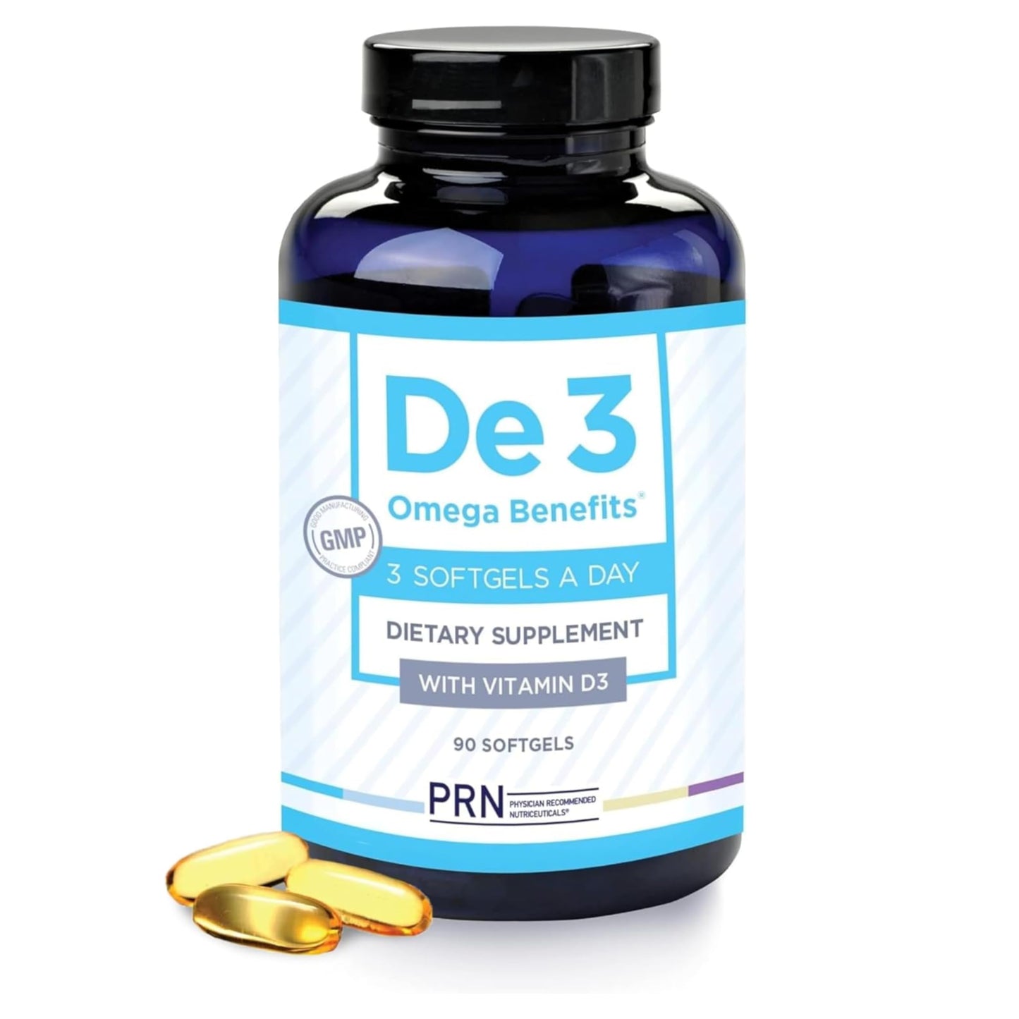 PRN Physician Recommended Nutriceuticals De3 Dry Eye Ultra Pure rTG Omega-3 Capsule 90 Count