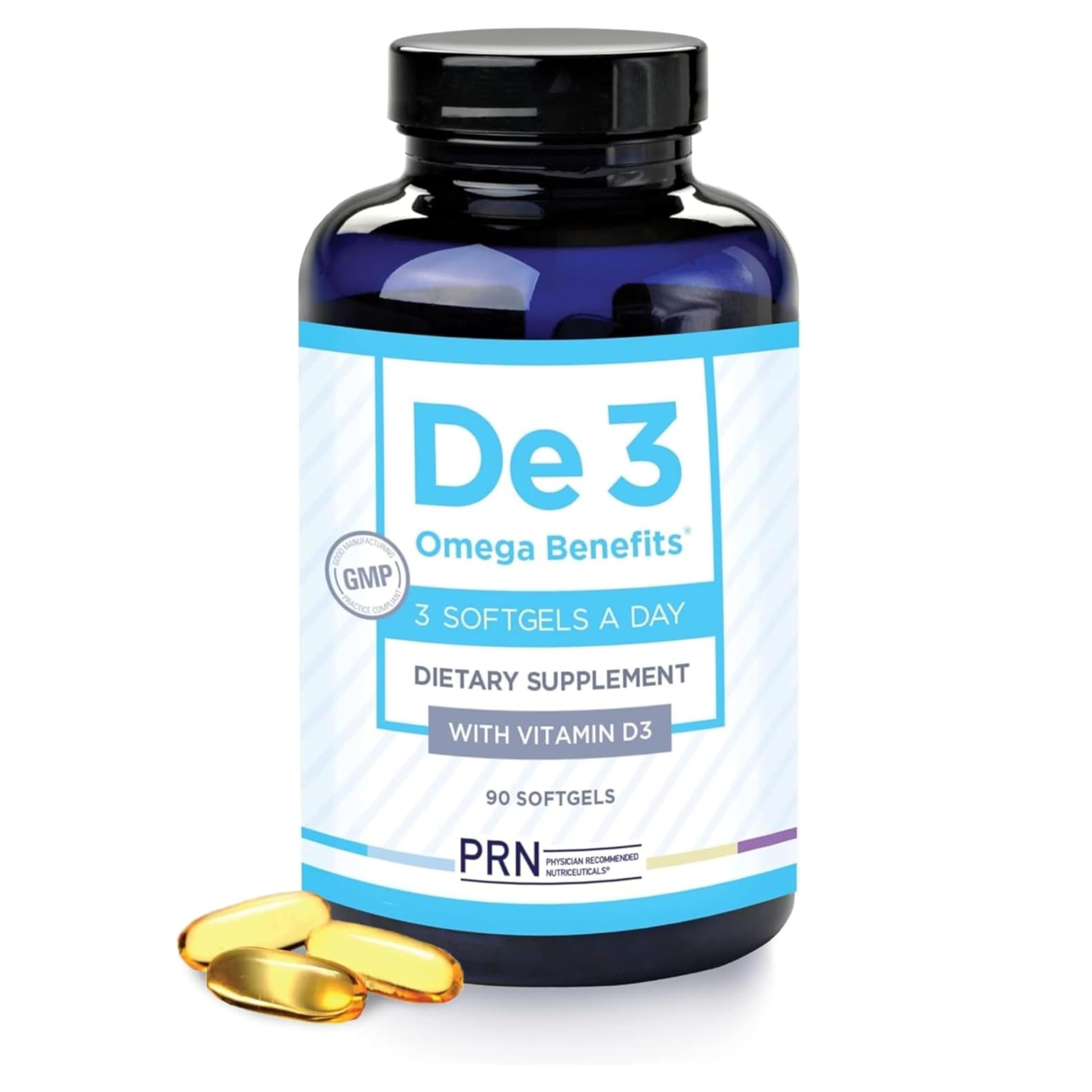 PRN Physician Recommended Nutriceuticals De3 Dry Eye Ultra Pure rTG Omega-3 Capsule 90 Count