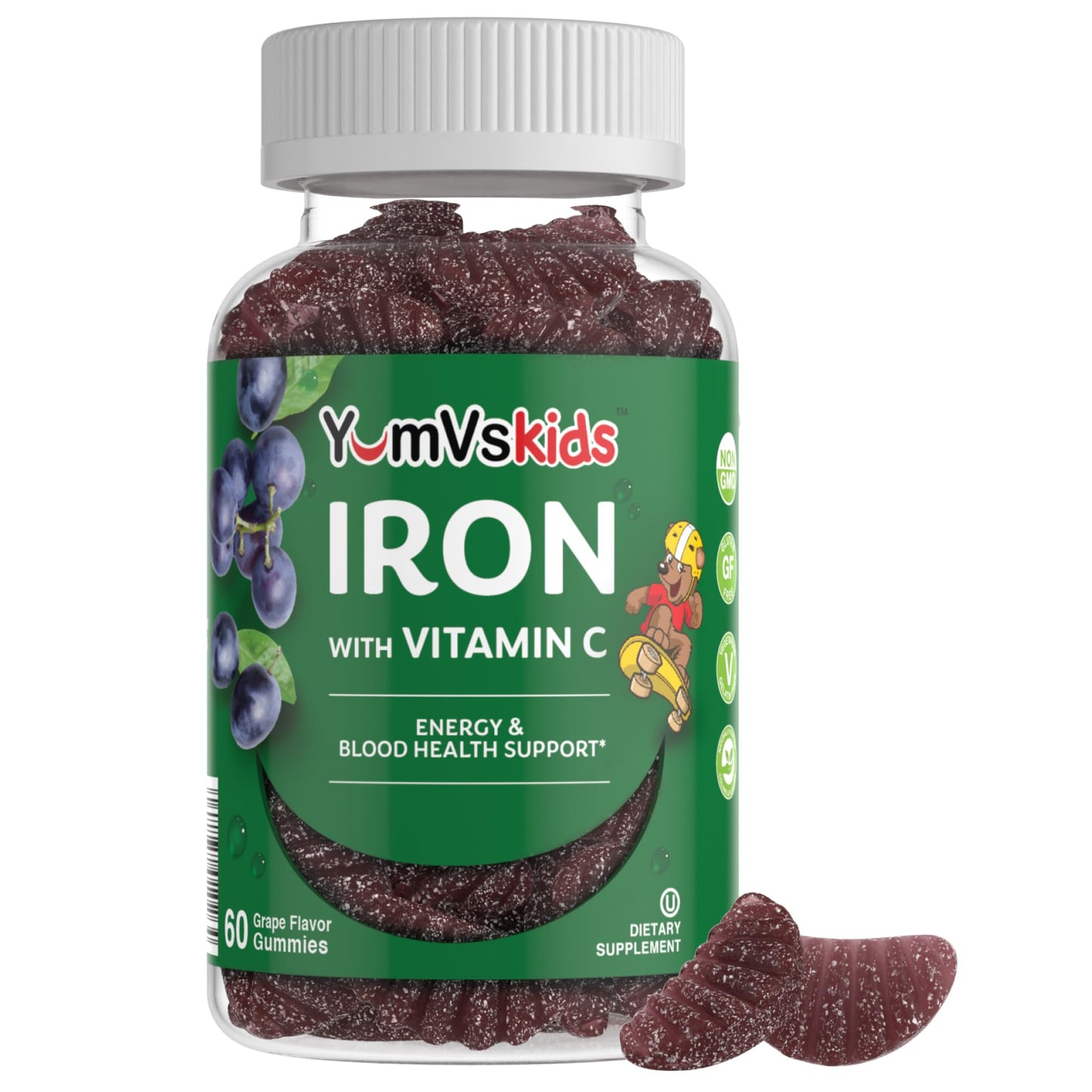 YUM-V'S Iron Supplement for Kids Gummy 60 Count