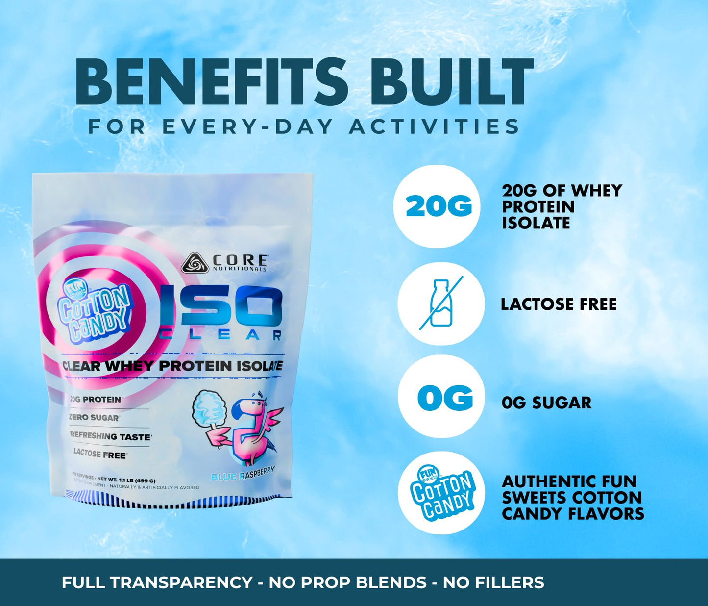 Core Nutritionals Iso Clear Whey Protein Powder 17.6 oz