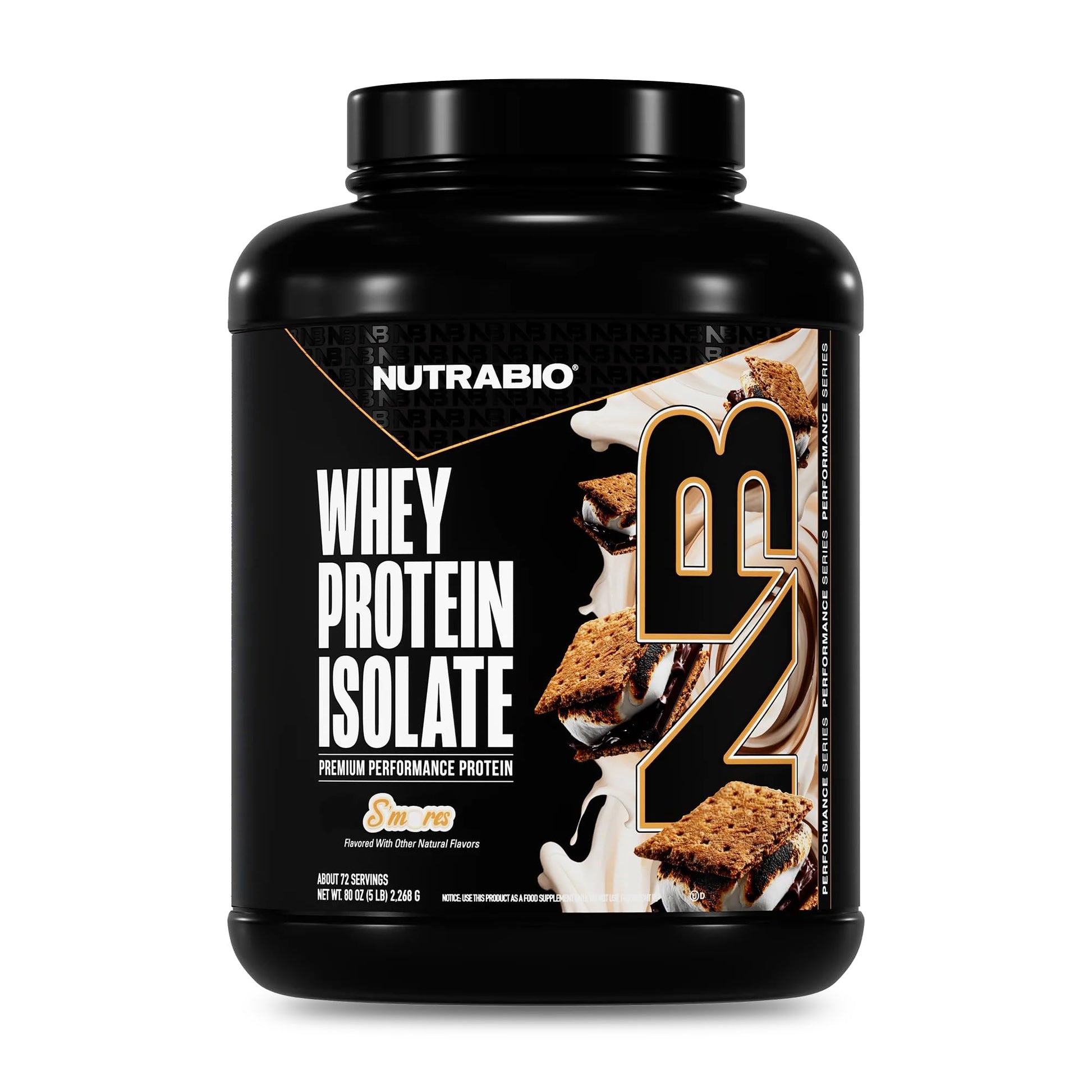 NutraBio 100% Whey Protein Isolate Powder, 80 Servings