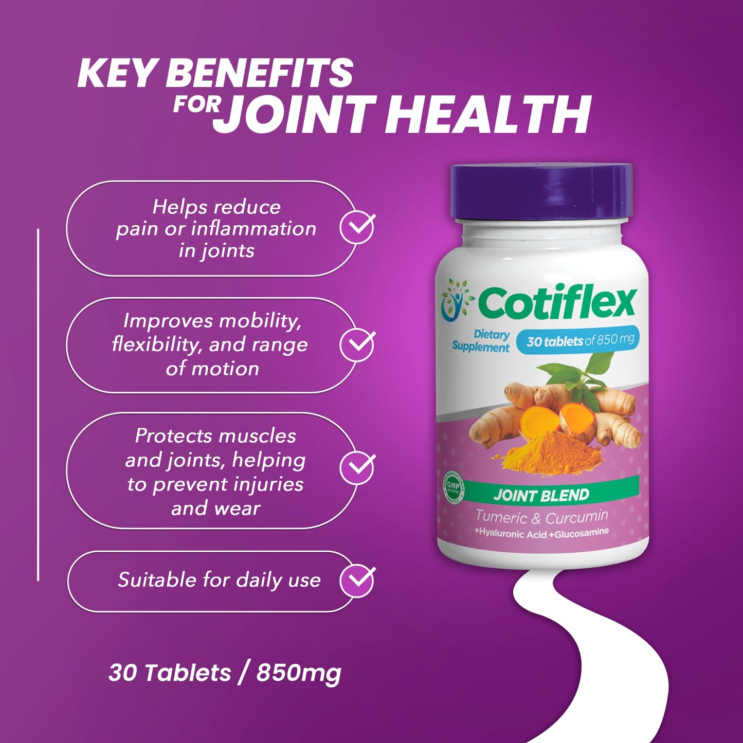 Cotiflex Dietary Supplement for Joints Caplet 30 Count