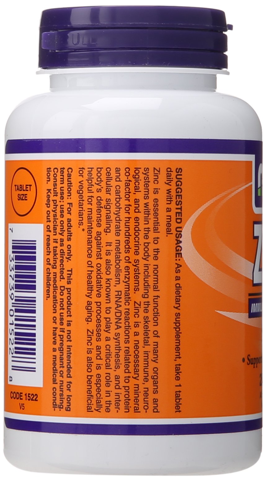 NOW Foods Zinc Gluconate 50 mg Tablets, 250 Count