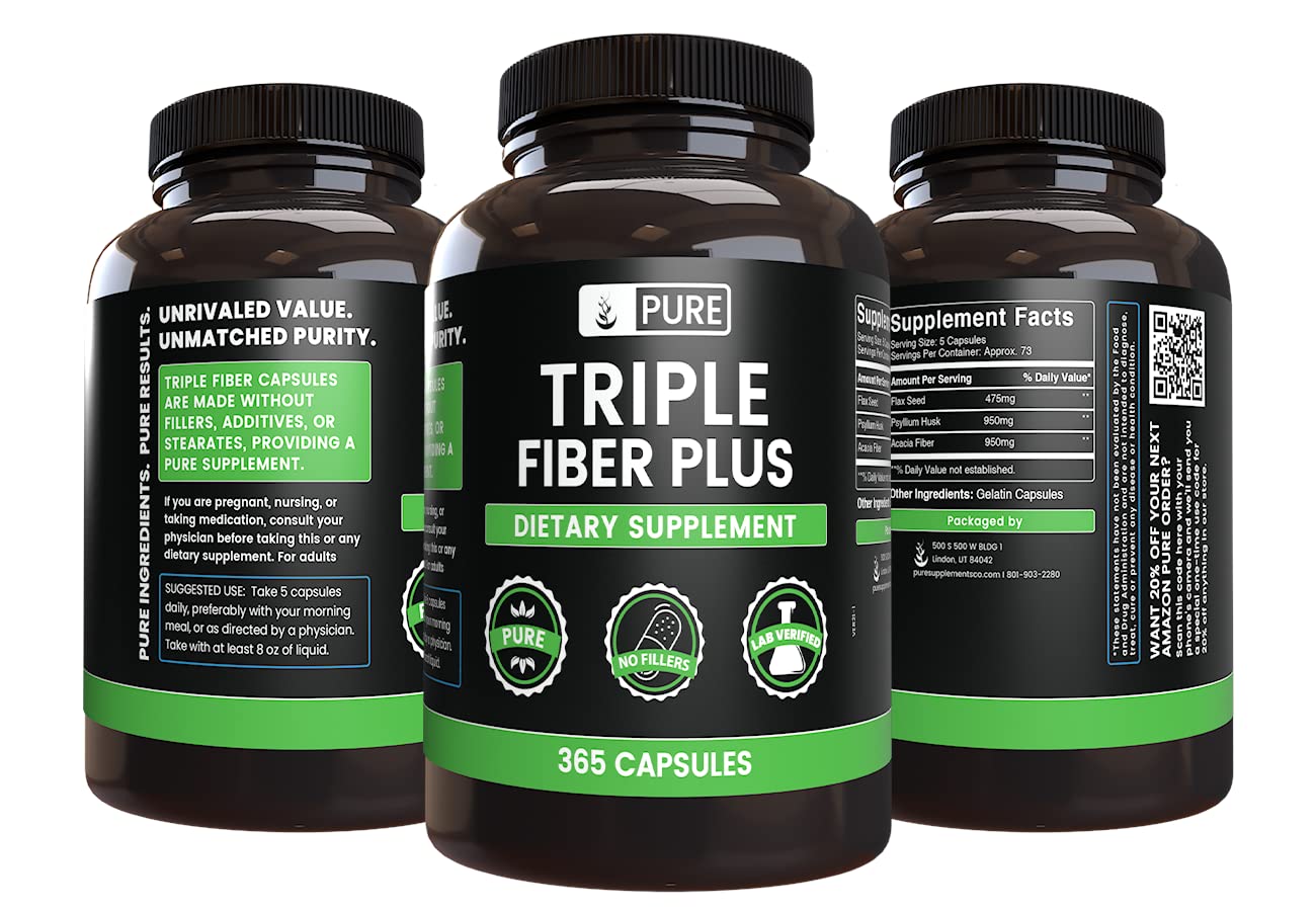 PURE ORIGINAL INGREDIENTS Triple Fiber 365 Capsules
