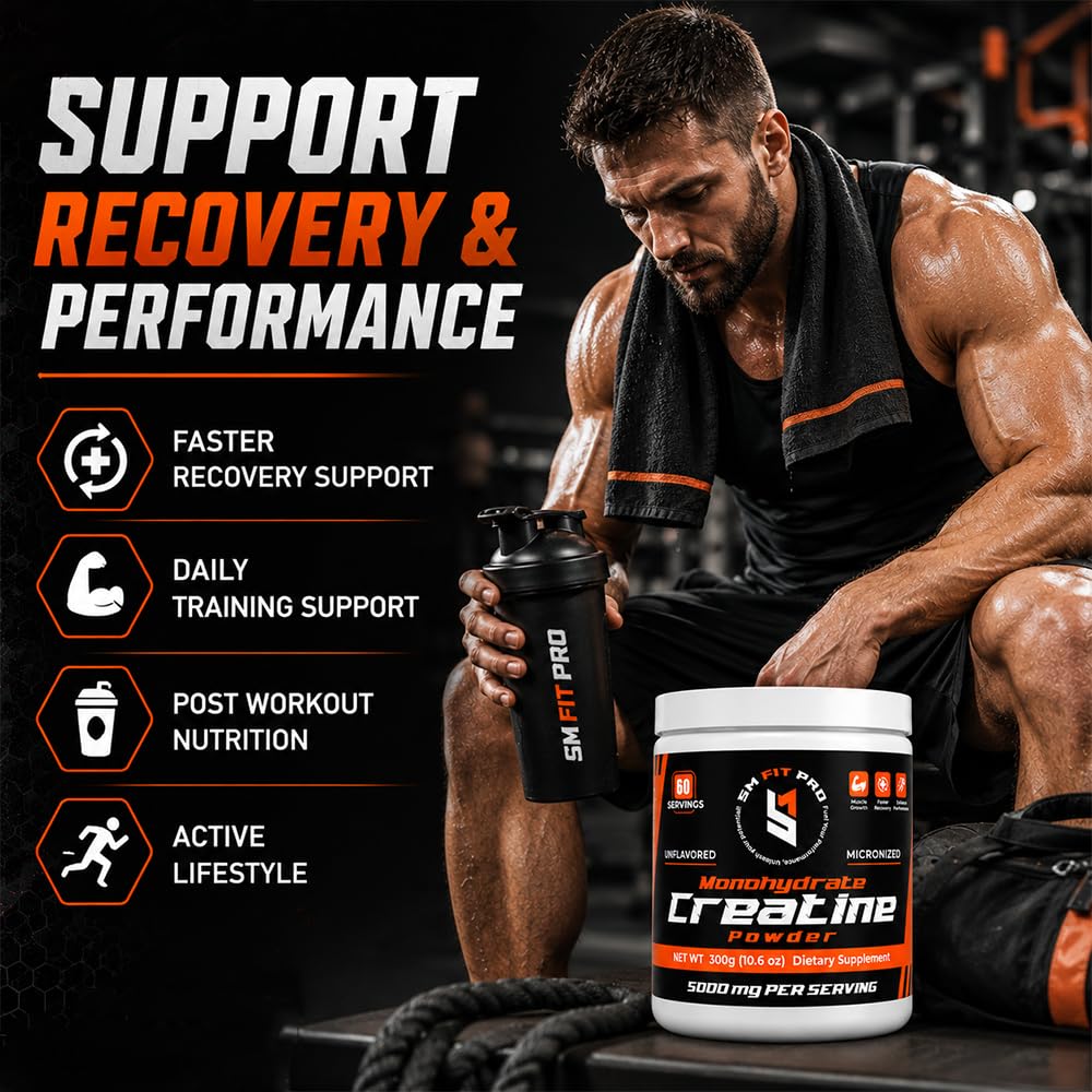 Sm Fit Pro Micronized Creatine Monohydrate Powder 10.6 oz