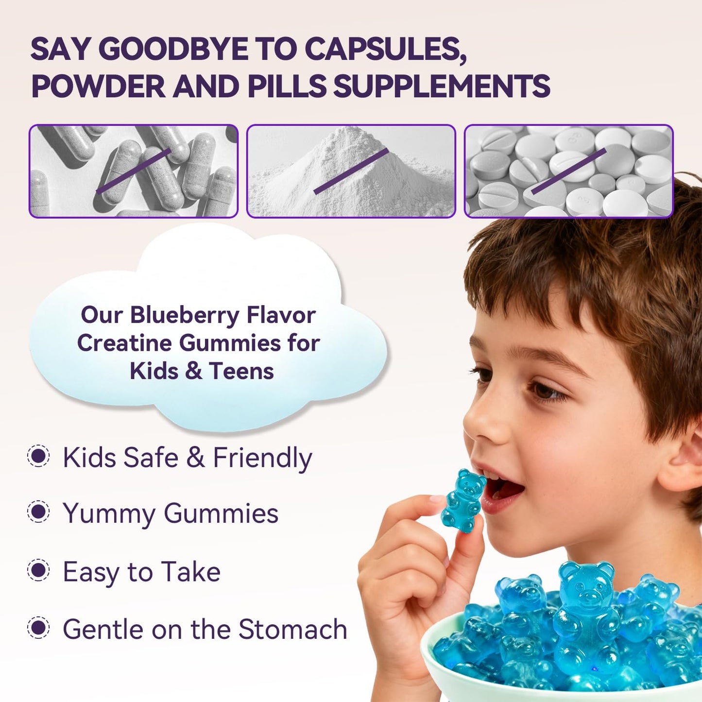 Crasye Creatine Gummies with Vitamin B12, 90 Count