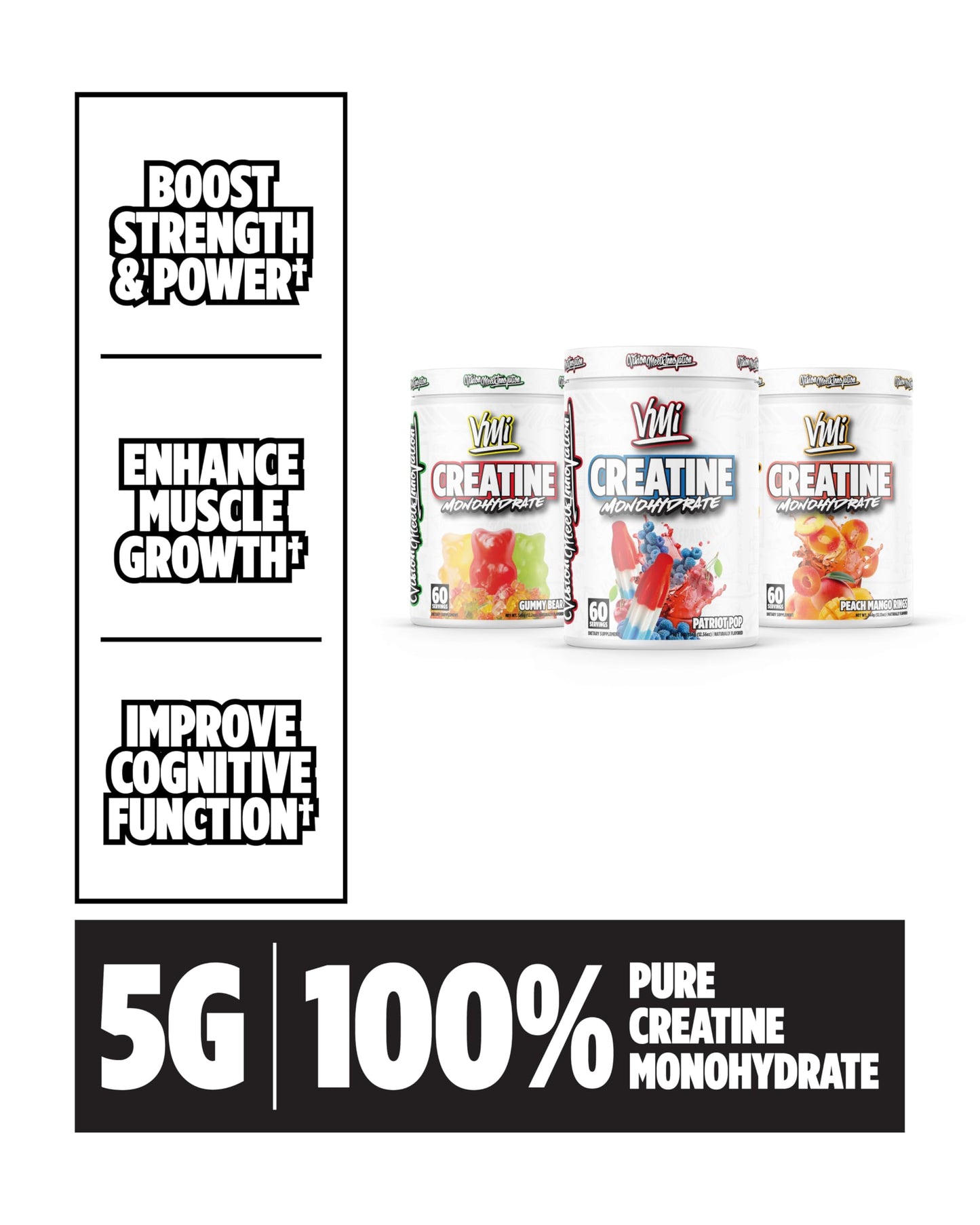 VMI Sports Creatine Monohydrate Powder 60 Servings