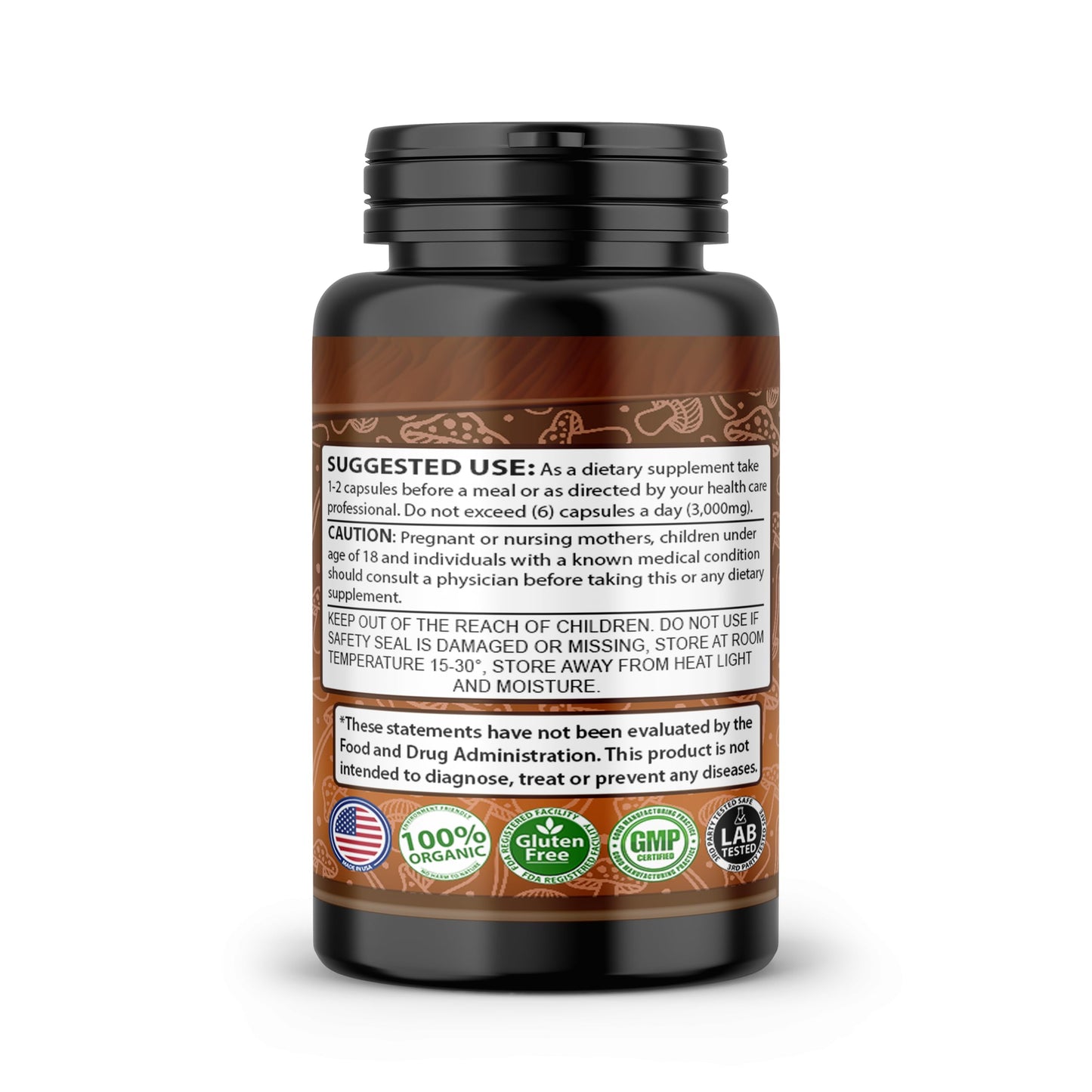SMSHEALTHPRODUCTS.com Cordyceps Mushroom Dietary Supplement Extract with 30% Polysaccharides for Energy & Immune Support, Vegan, Non-GMO, 60 Capsules