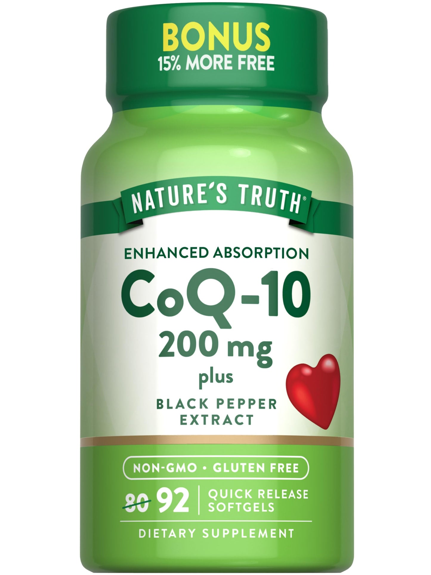 Nature's Truth CoQ10 200 mg Softgel 92 Count