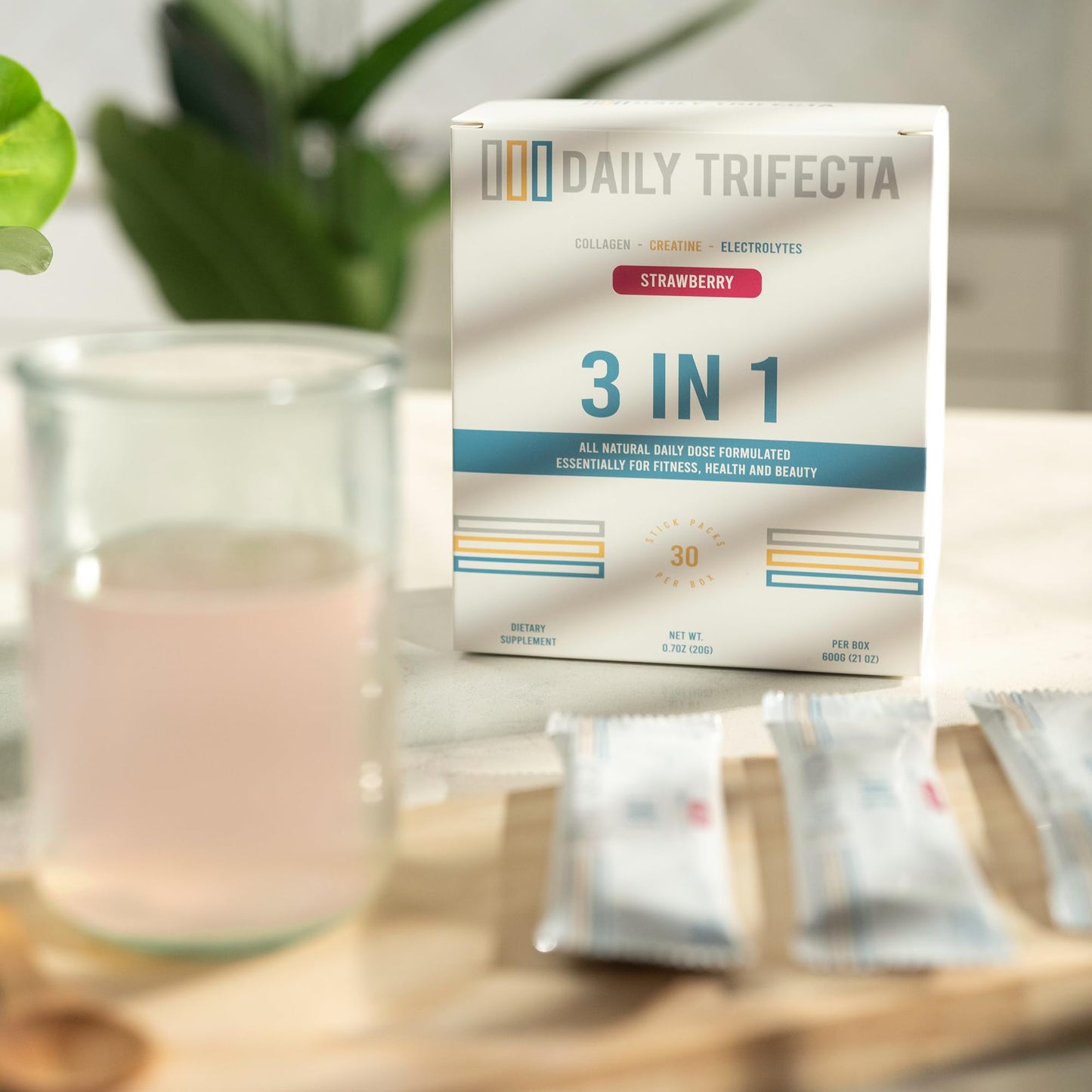 Lovie Style Daily Trifecta 3-in-1 Collagen, Creatine & Electrolyte Strawberry Powder 21