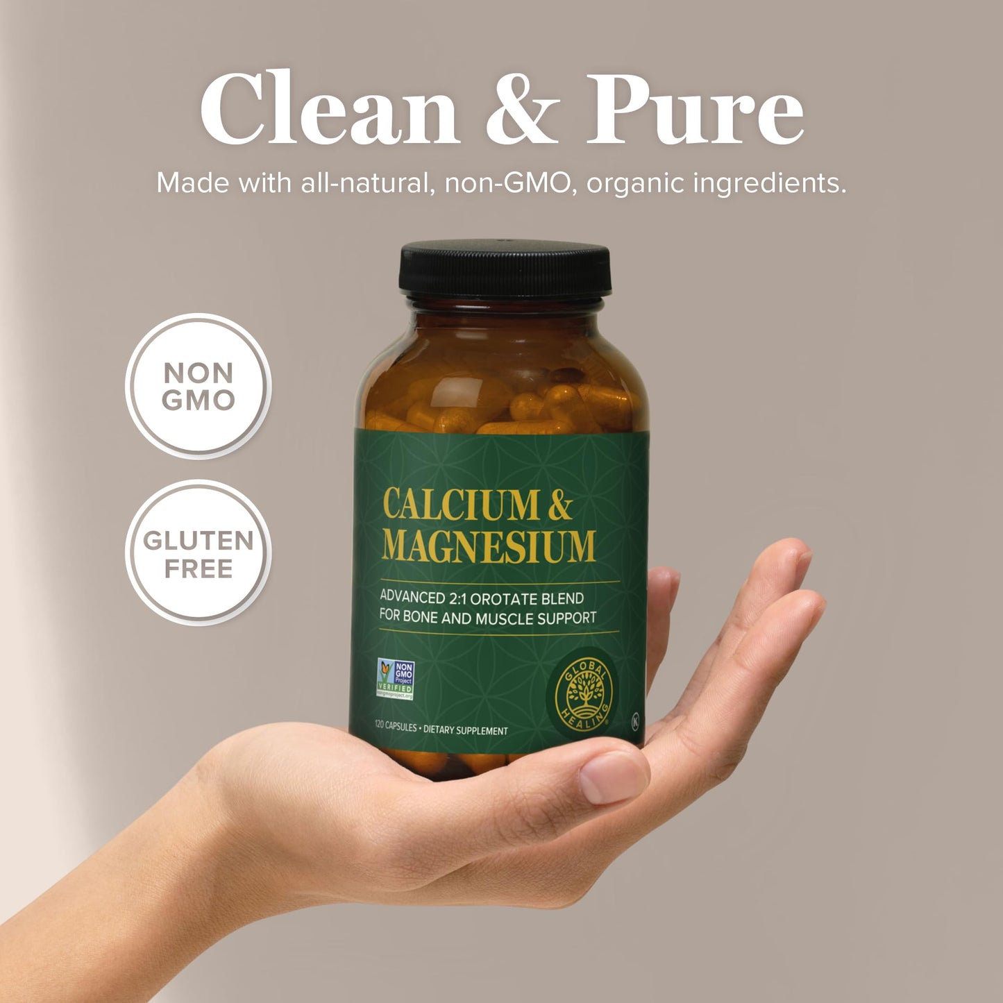 Global Healing Center Calcium and Magnesium Orotate 90 Capsules