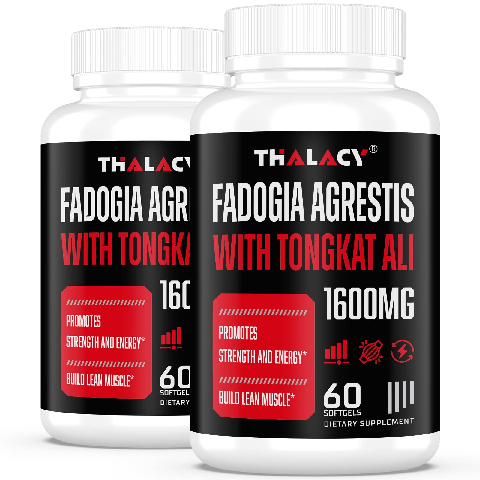 Thalacy Fadogia Agrestis Tongkat Ali Softgels with Ashwagandha 120 Count