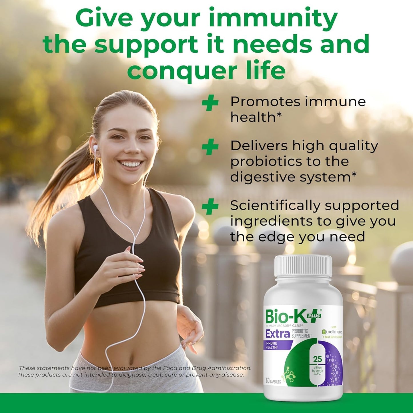 Bio-K Plus Probiotic for Immune Health with Wellmune, Delayed Release Probiotic Supplement, 25 Billion CFU, Vegan, 60 Capsules
