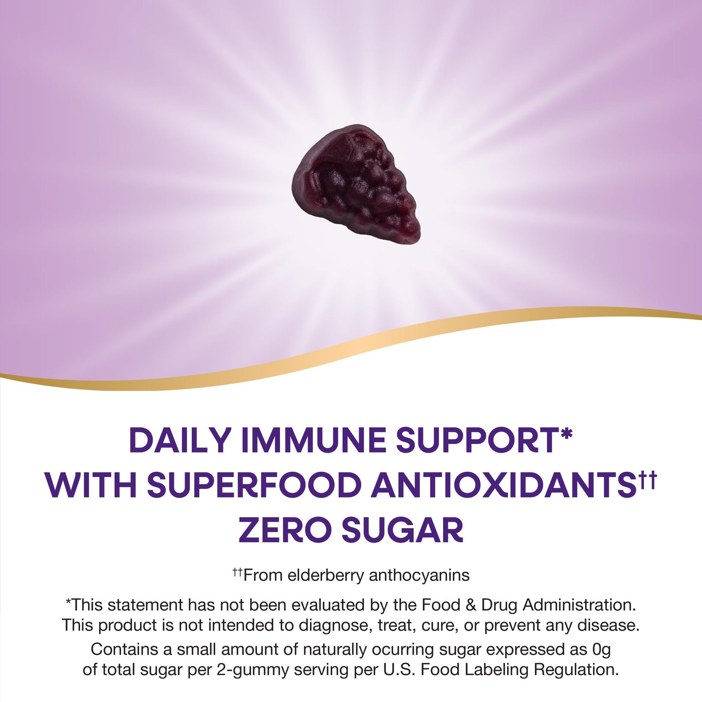 Nature's Way Sambucus Zero Sugar Elderberry Immune Gummies for Kids, Immune Support*, with Vitamin C, Zinc, Black Elderberry Extract, 70 Count
