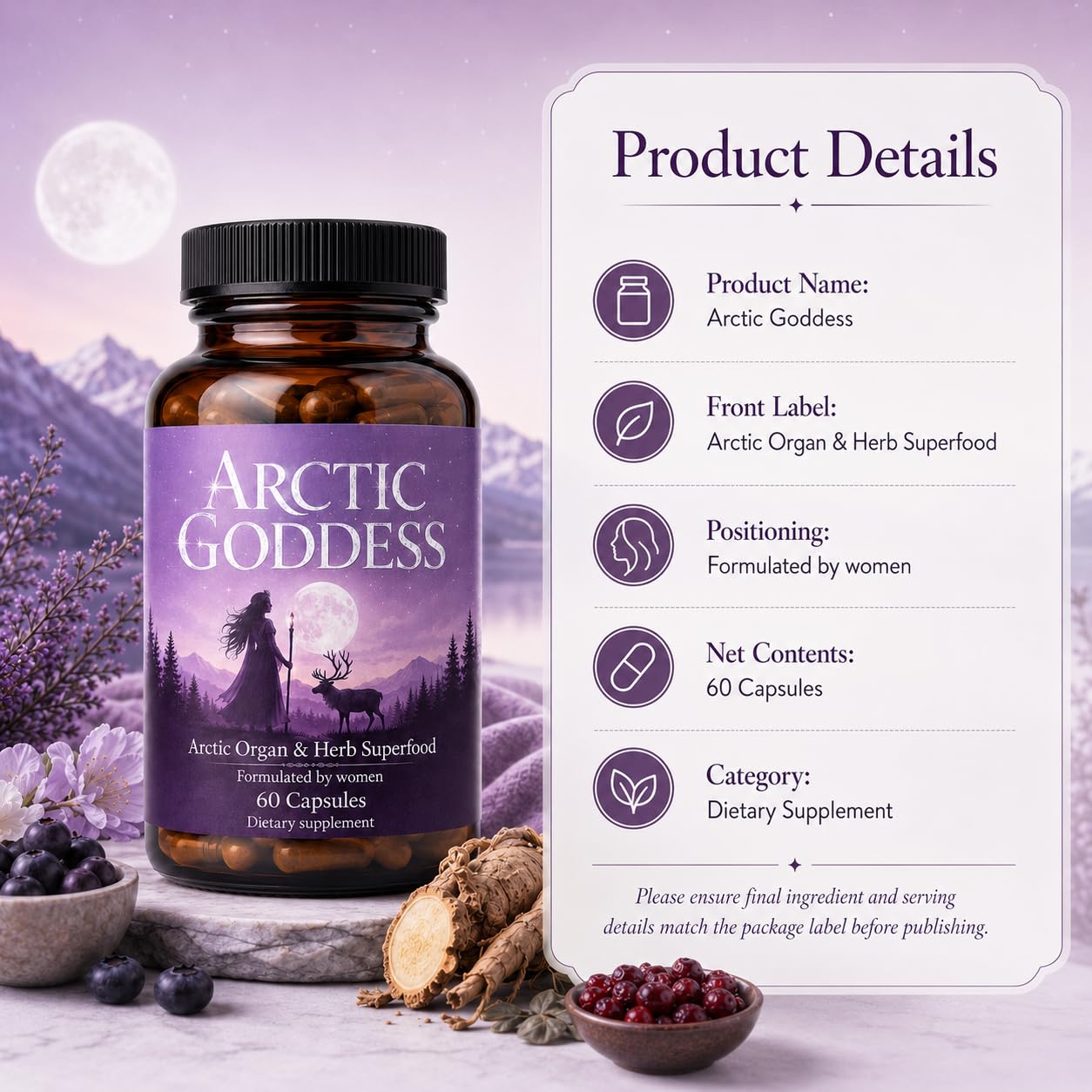 LEAN DROPS Arctic Goddess Reindeer Supplement Capsule, 2 Capsules